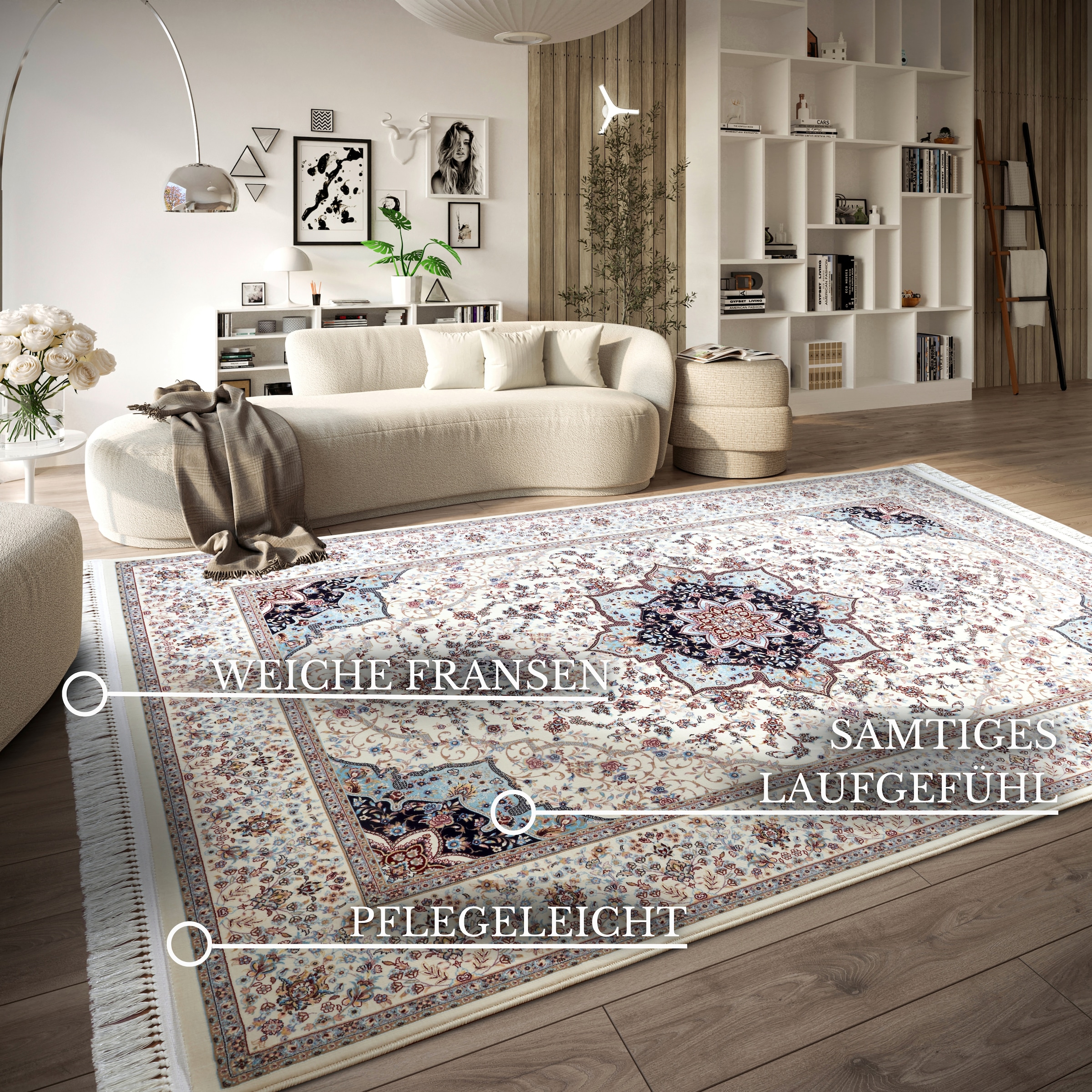 Villeroy & Boch Teppich »Etienne«, rechteckig, 7 mm Höhe, Orientalisch, Fransen, Wohnzimmer, Schlafzimmer, Klassisch, Kurzflor