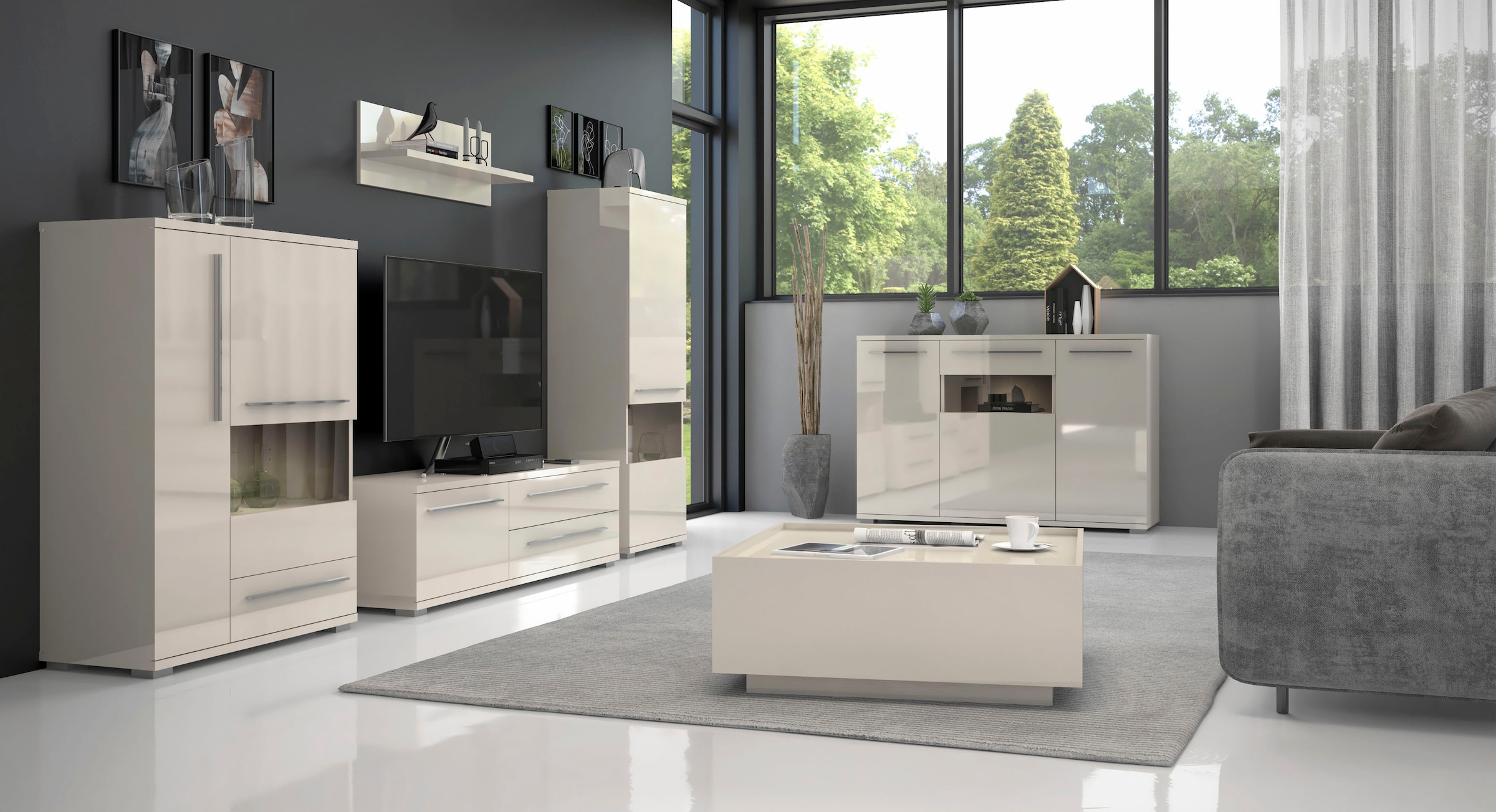 Places of Style Kommode »Piano«, Hochglanz UV lackiert, Soft-Close Funktion