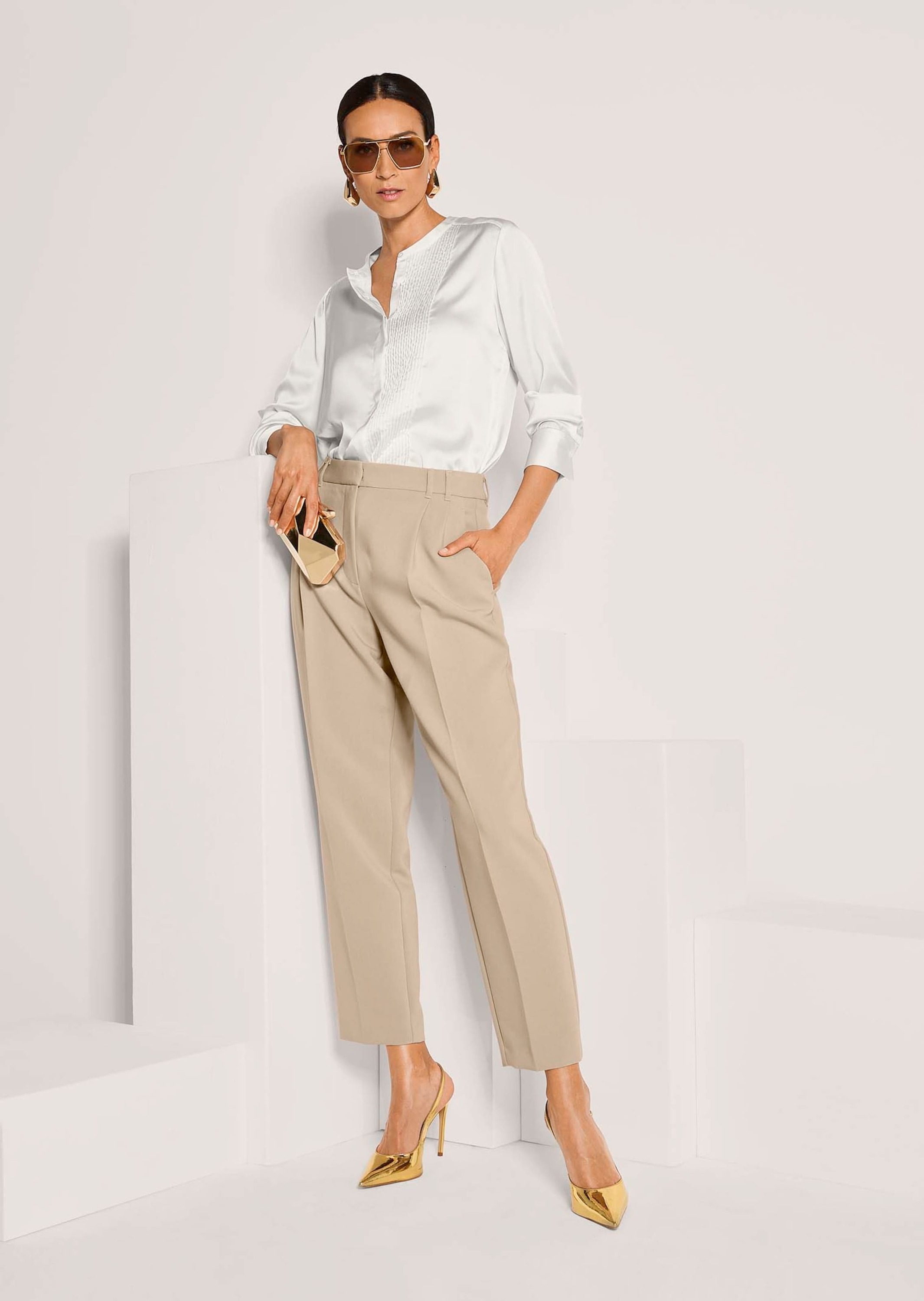 MADELEINE Langarmbluse »Bluse Elegante Bluse mit Zierblenden«