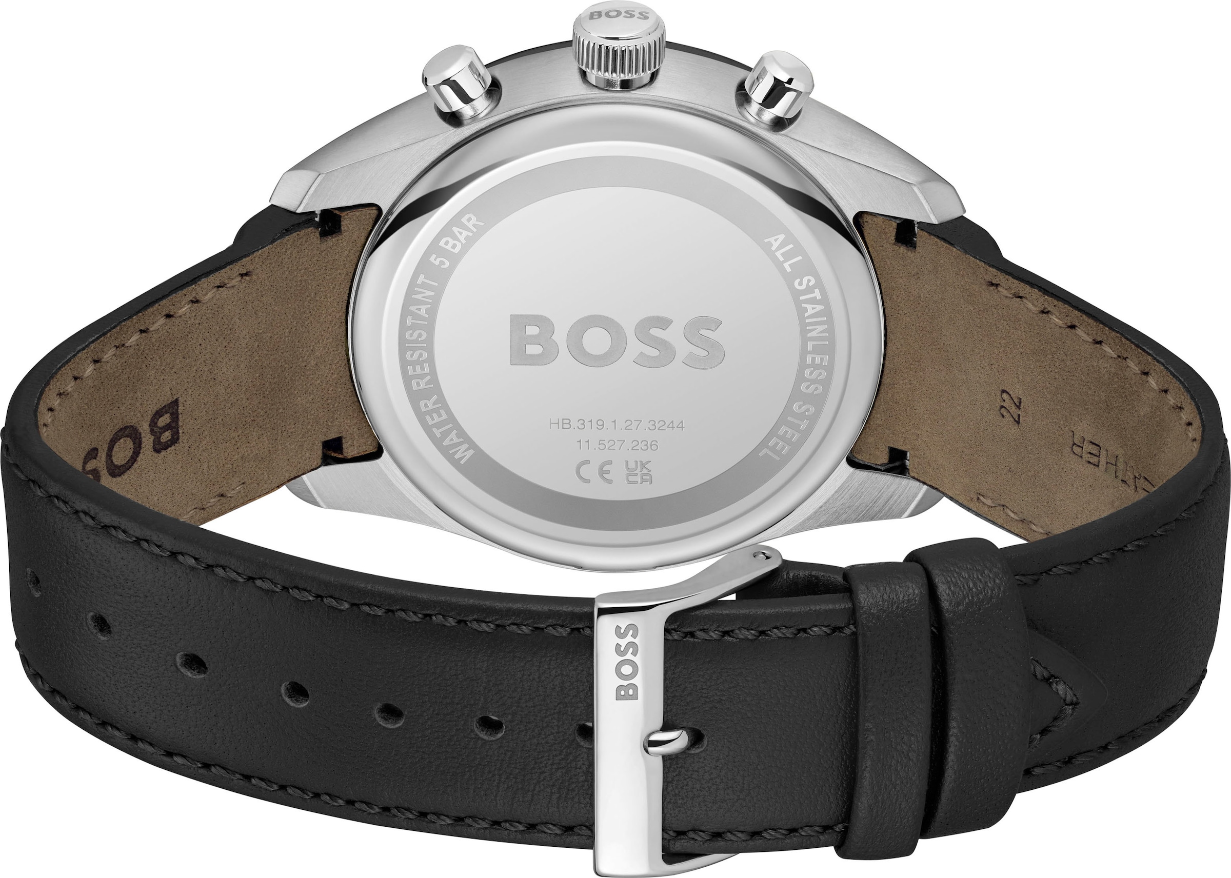 BOSS Quarzuhr »GRAND PRIX 44«, Quarzuhr, Armbanduhr, Herrenuhr, Lederarmband, analog, Tag
