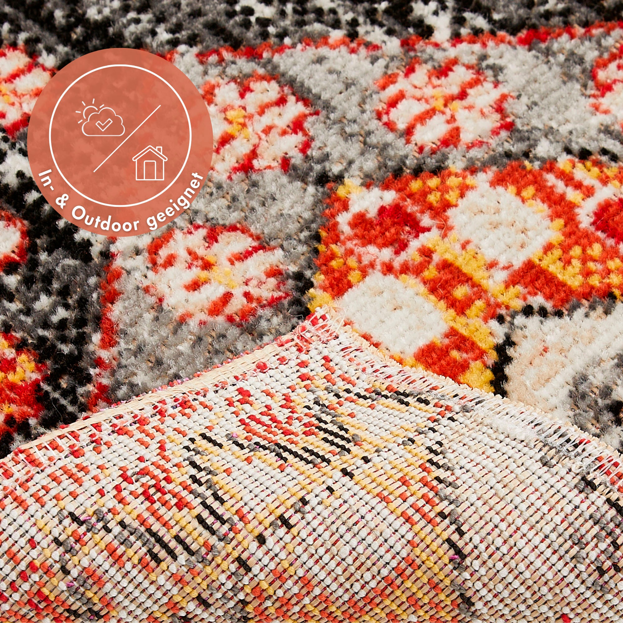 Andiamo Teppich »Colore«, rechteckig, 6 mm Höhe, verschieden Designs, In- und Outdoor geeignet, Wohnzimmer
