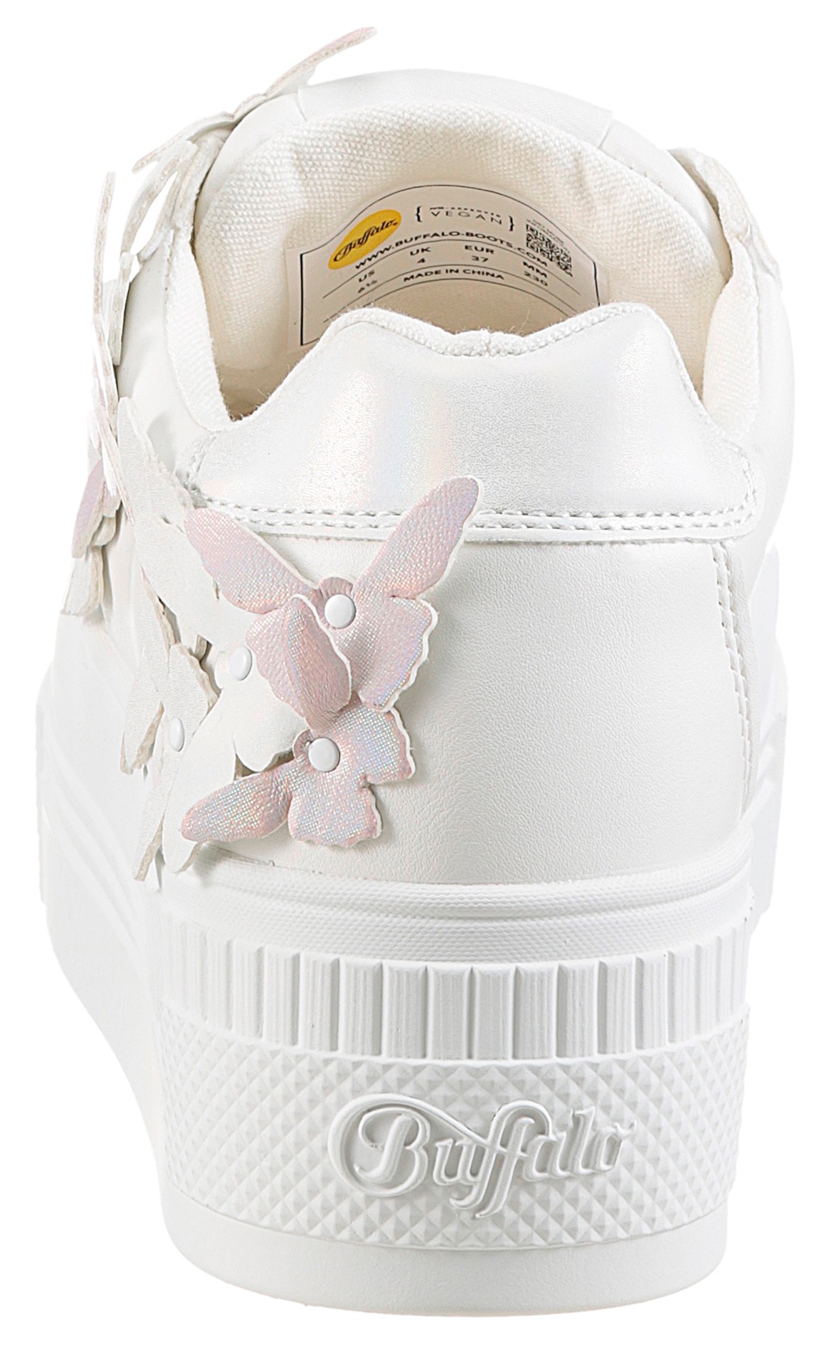 Buffalo Plateausneaker »PAIRED«, Schnürschuh, Freizeitschuh, Halbschuh mit Schmetterling-Verzierung