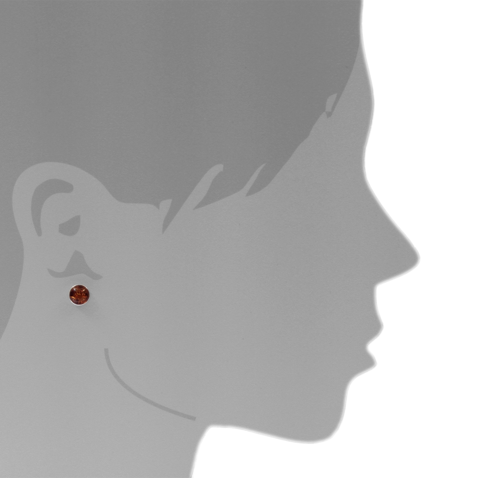OSTSEE-SCHMUCK Paar Ohrstecker »- Classic 8 mm - Silber 925/000 - Bernstein«