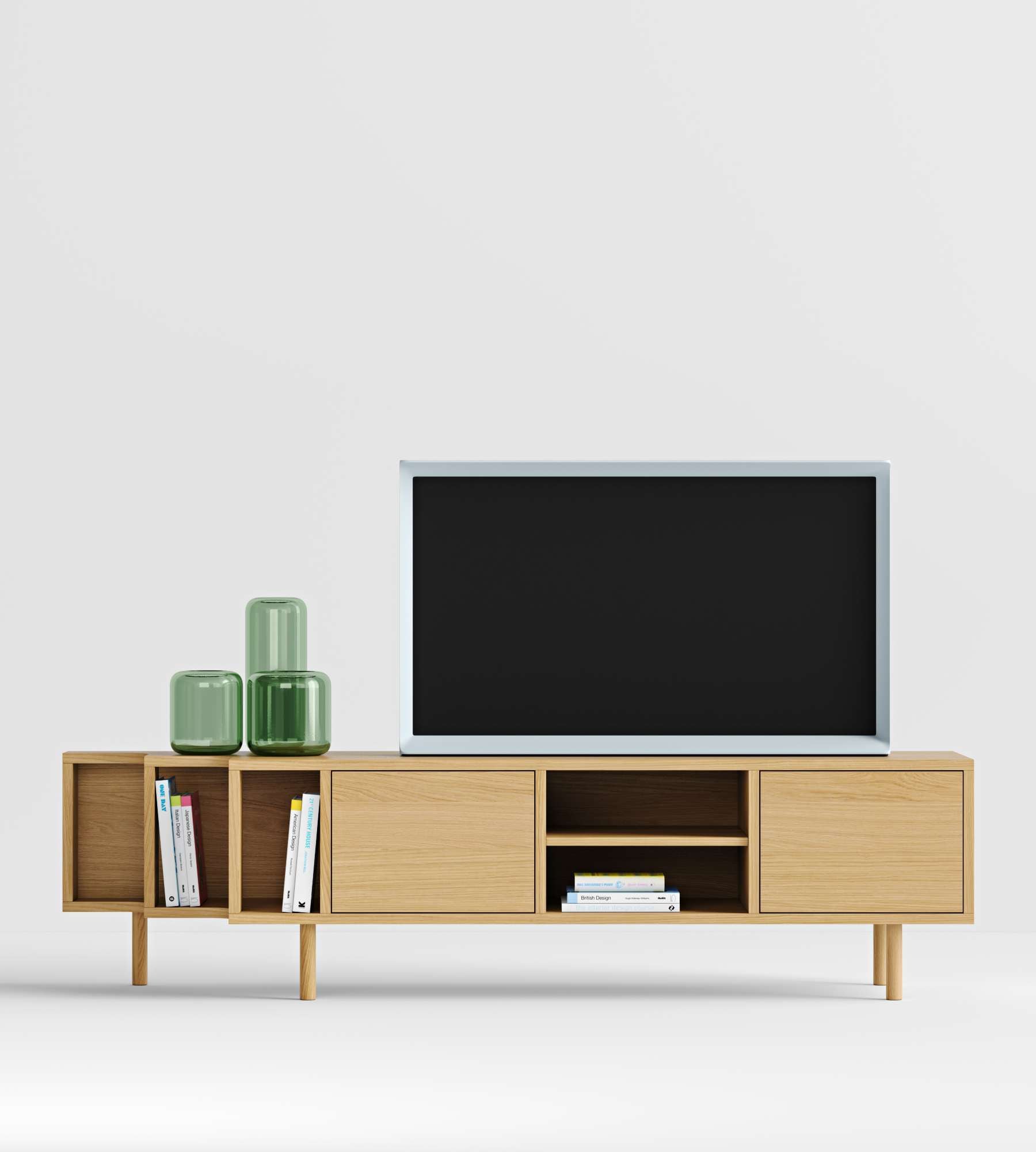 Woodman TV-Board »Shift«, mit Echtholzfurnier aus Eiche, Breite 189 cm, mit Push-to-Open