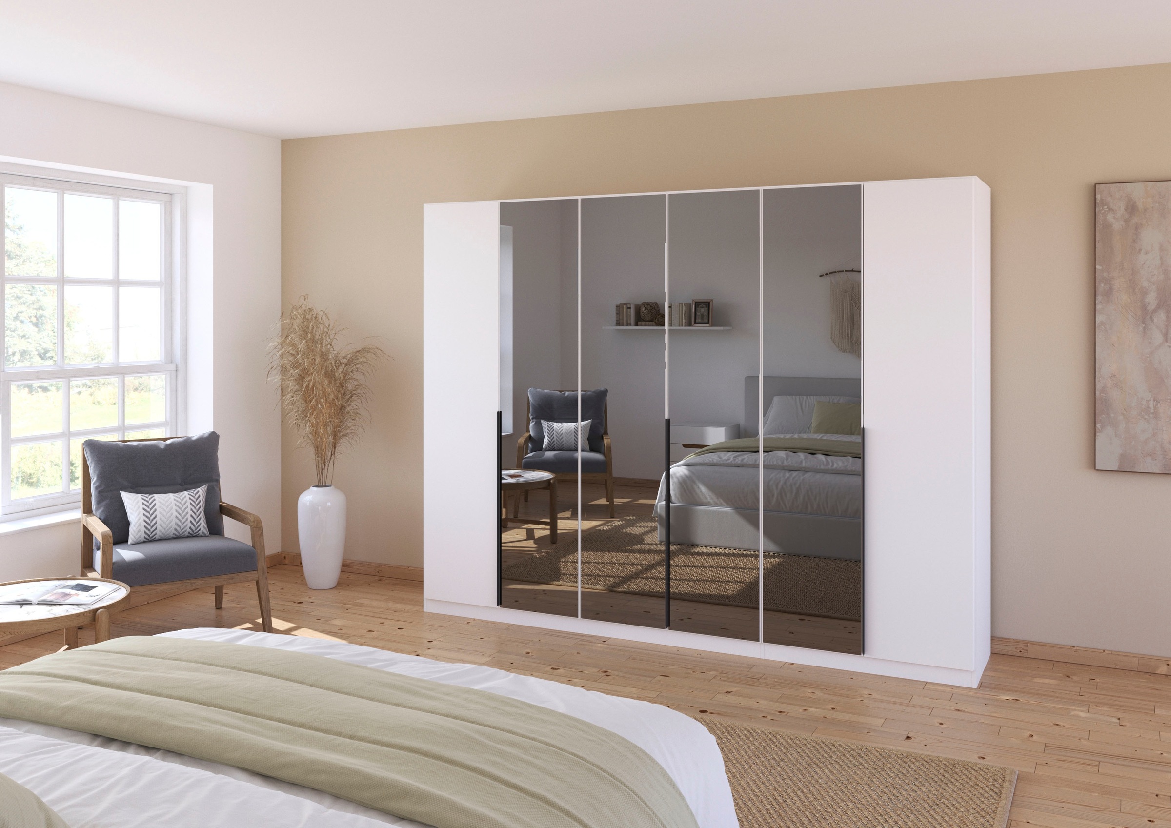 INOSIGN BY RAUCH Drehtürenschrank »Ferris Schrank Breite 2,10m BESTSELLER Schlafzimmerschrank«, Kleiderschrank mit Spiegel in den Ausführungen BASIC/CLASSIC/PREMIUM