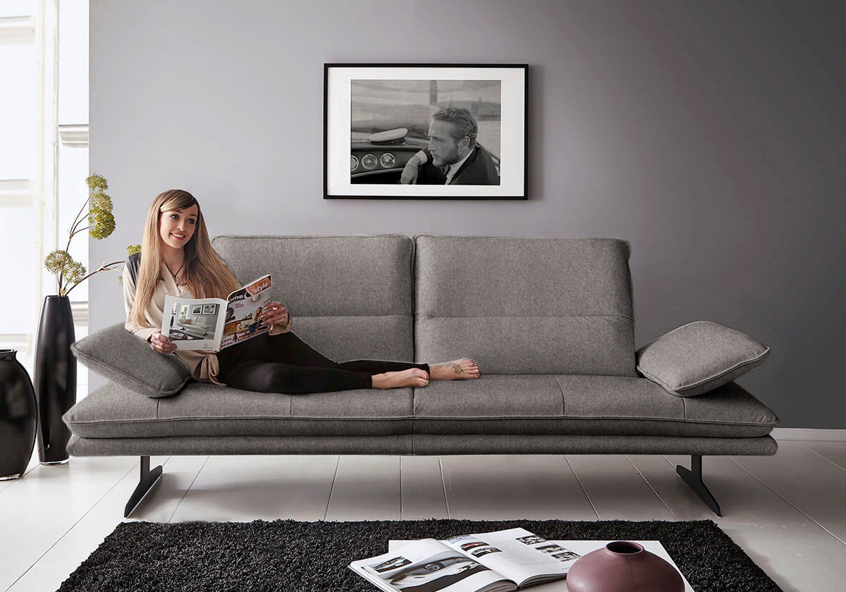 W.SCHILLIG 2,5-Sitzer »broadway, Designsofa mit tollem Sitzkomfort« Sitztiefenverstellung, Kopfteil- & Seitenteilverstellung, Breite 216cm