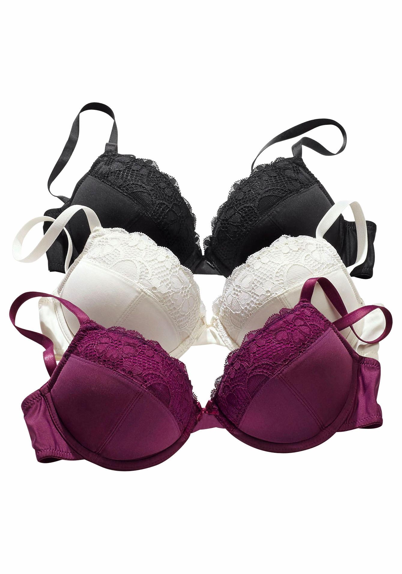 petite fleur Push-up-BH, (Packung, 3 Stück), mit Bügel, Dessous