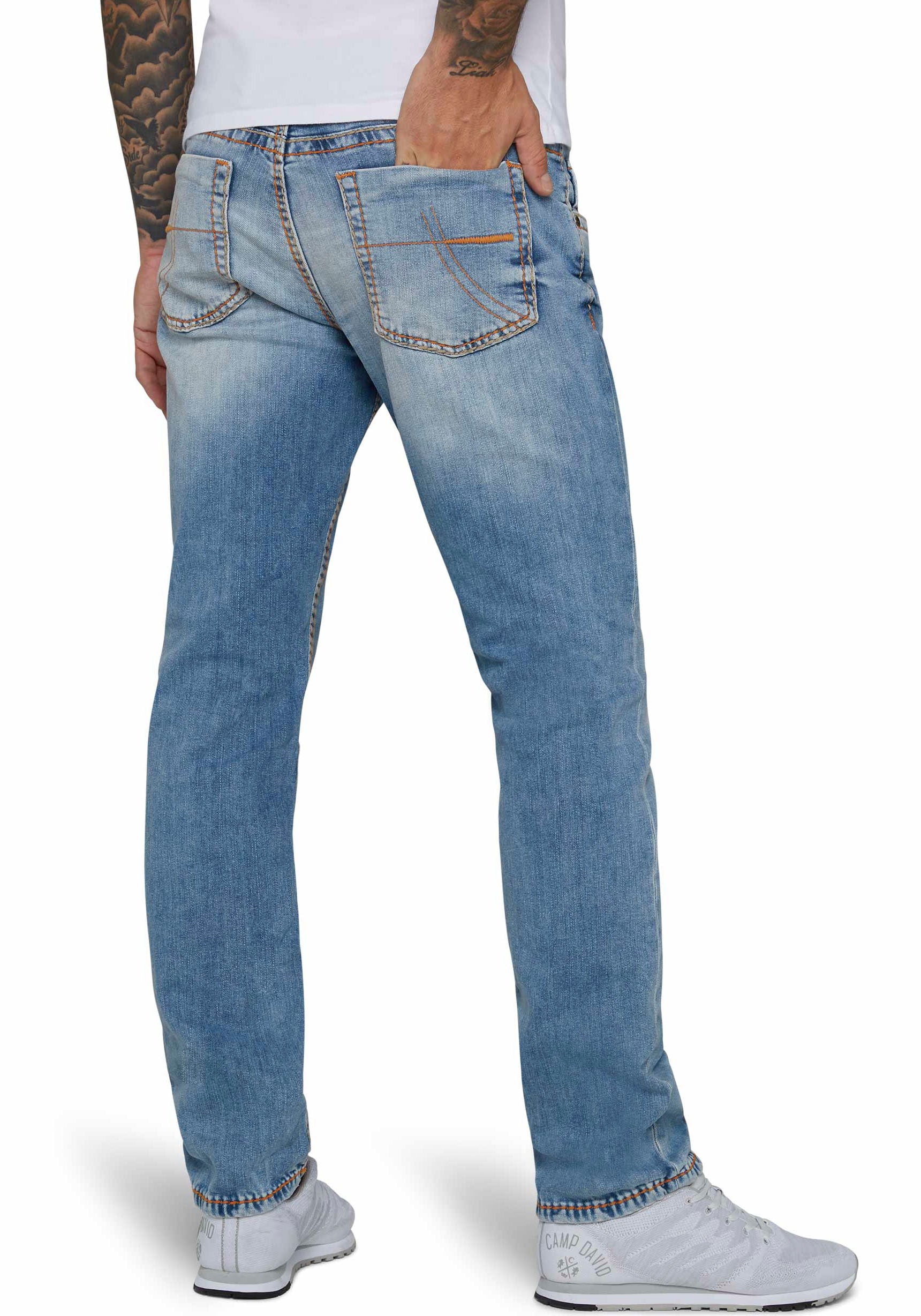 CAMP DAVID Straight-Jeans »NI:CO:R611«, mit markanten Steppnähten