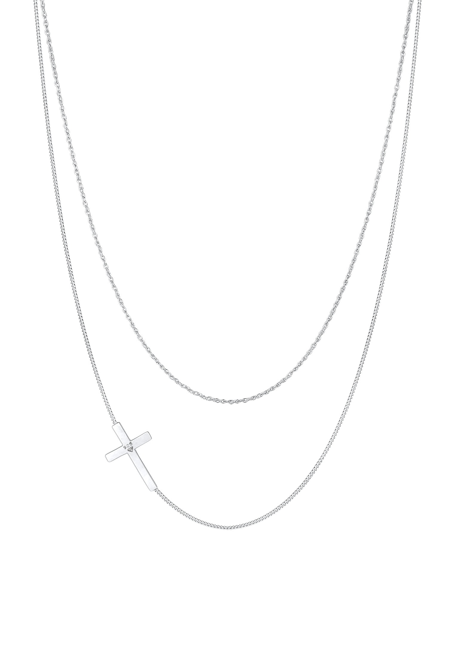 Elli Silberkette »Halskette Kreuz Layer Look 925 Silber«