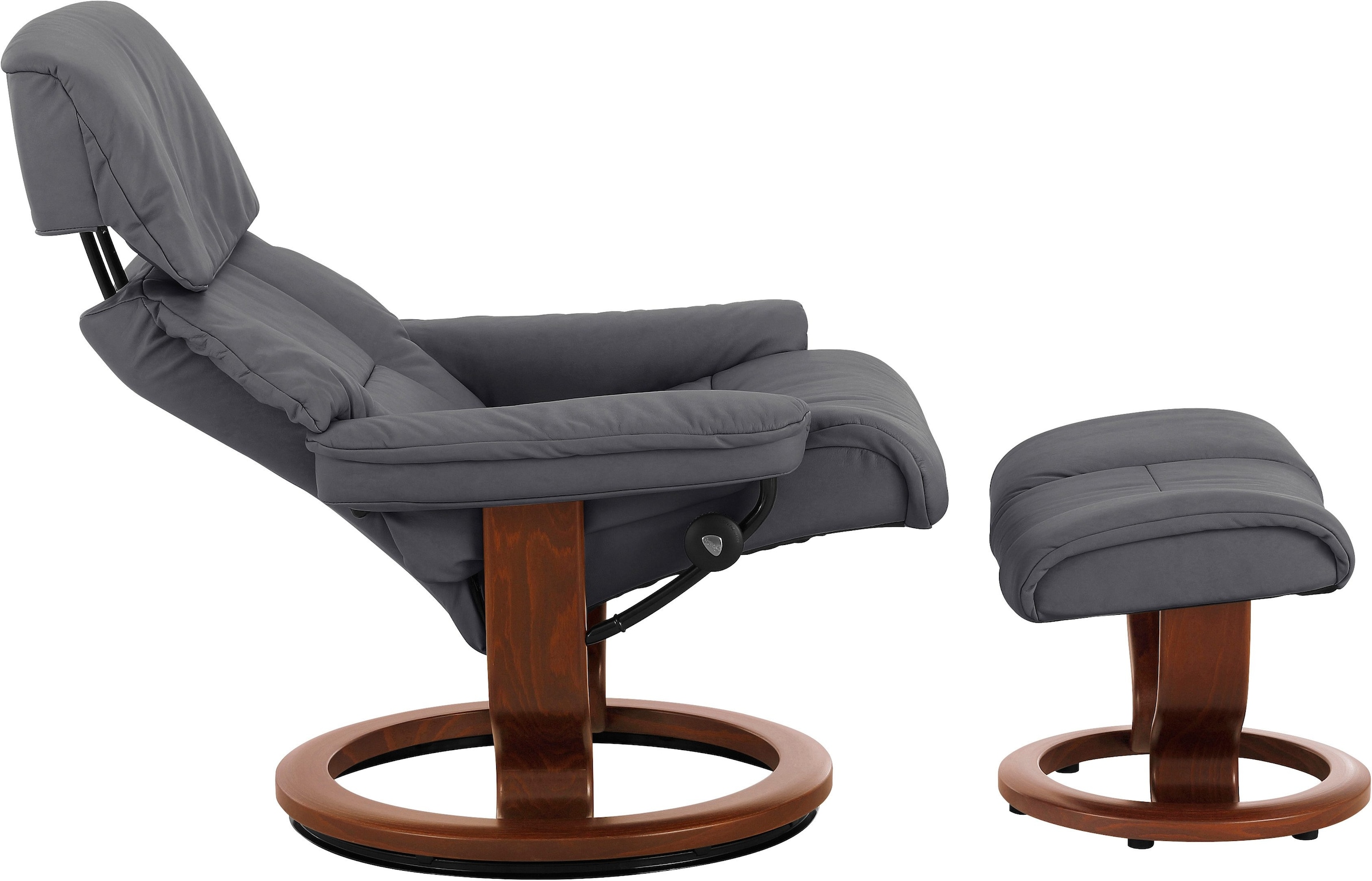 Stressless® Relaxsessel »Ruby« Set, Relaxsessel mit Hocker,  mit Classic Base, Größe M, Gestell Eiche, Wenge, Braun & Schwarz
