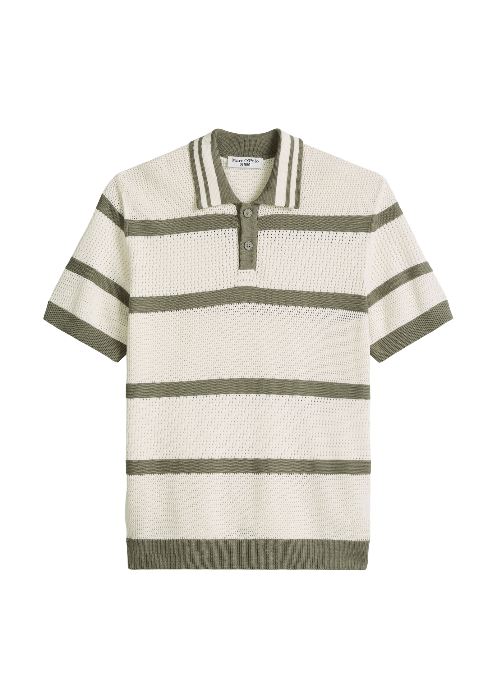 Marc O'Polo DENIM Poloshirt regular mit Strickvariationen und Streifen