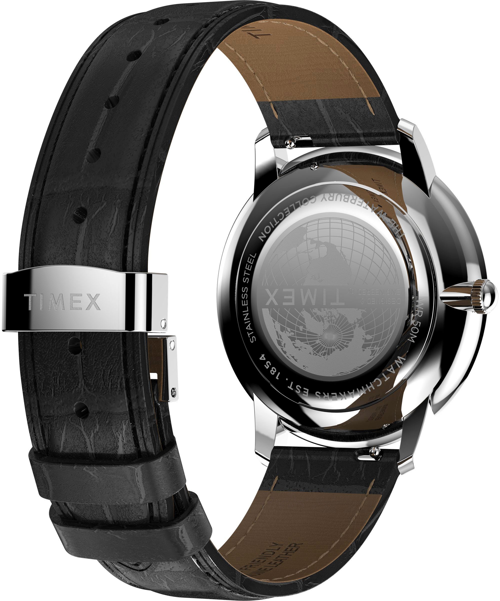 Timex Quarzuhr »WATERBURY METROPOLITAN«, Armbanduhr, Herrenuhr,Lederarmband,analog