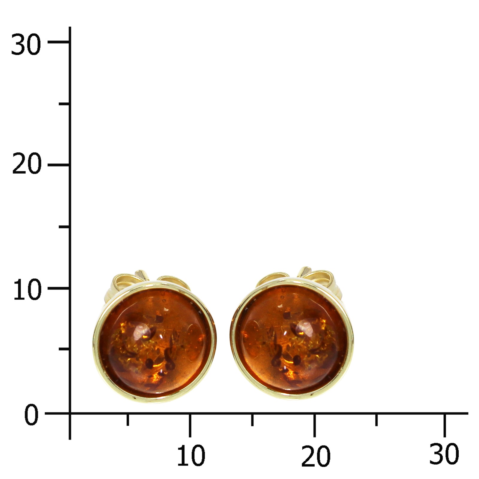 OSTSEE-SCHMUCK Paar Ohrstecker »- Classic 8 mm - Gold 333/000 - Bernstein«