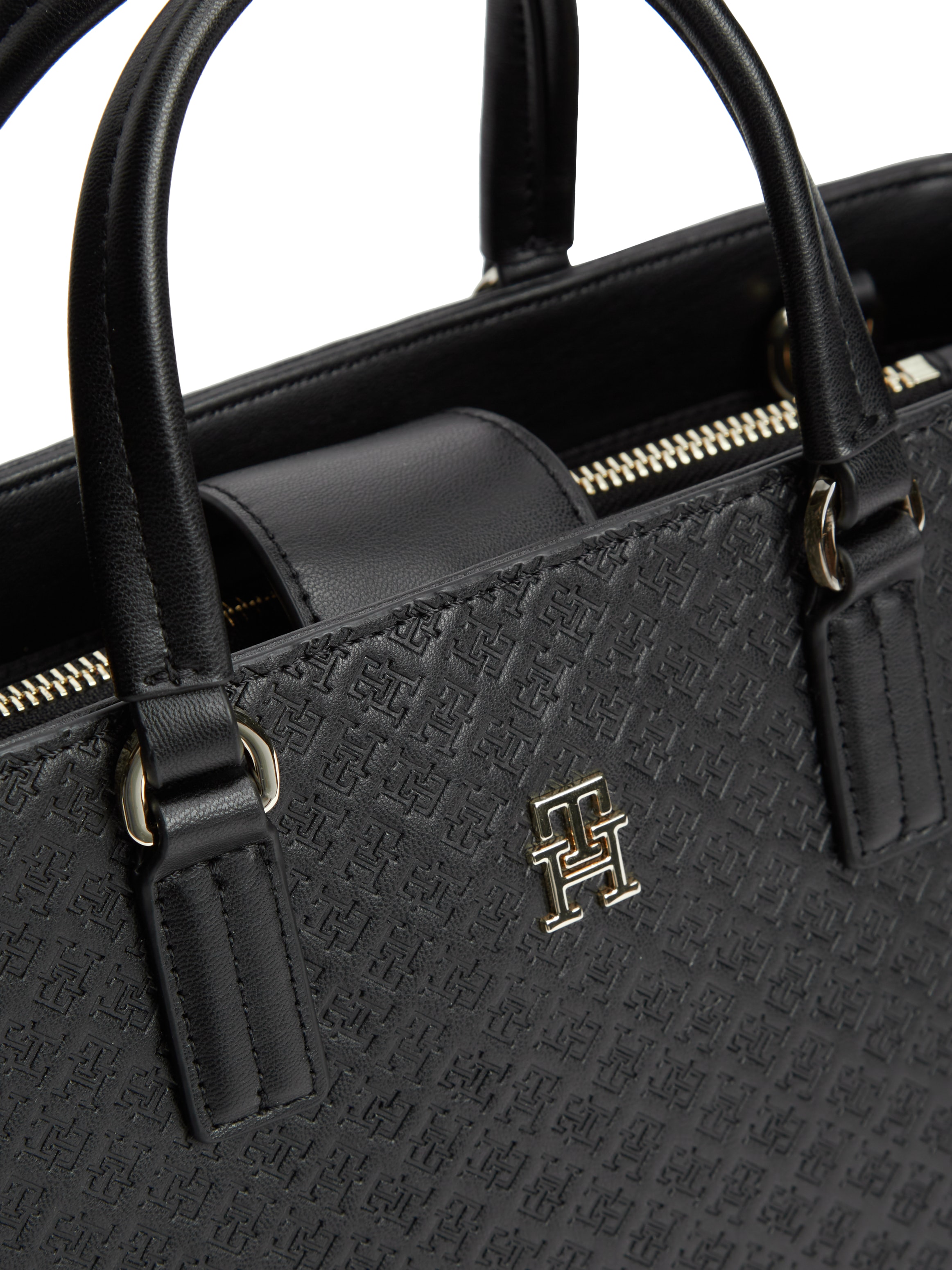 Tommy Hilfiger Henkeltasche »TH DAILY SATCHEL MONO« Damen Tragetasche, Handtasche mit Allover TH-Logoprägung