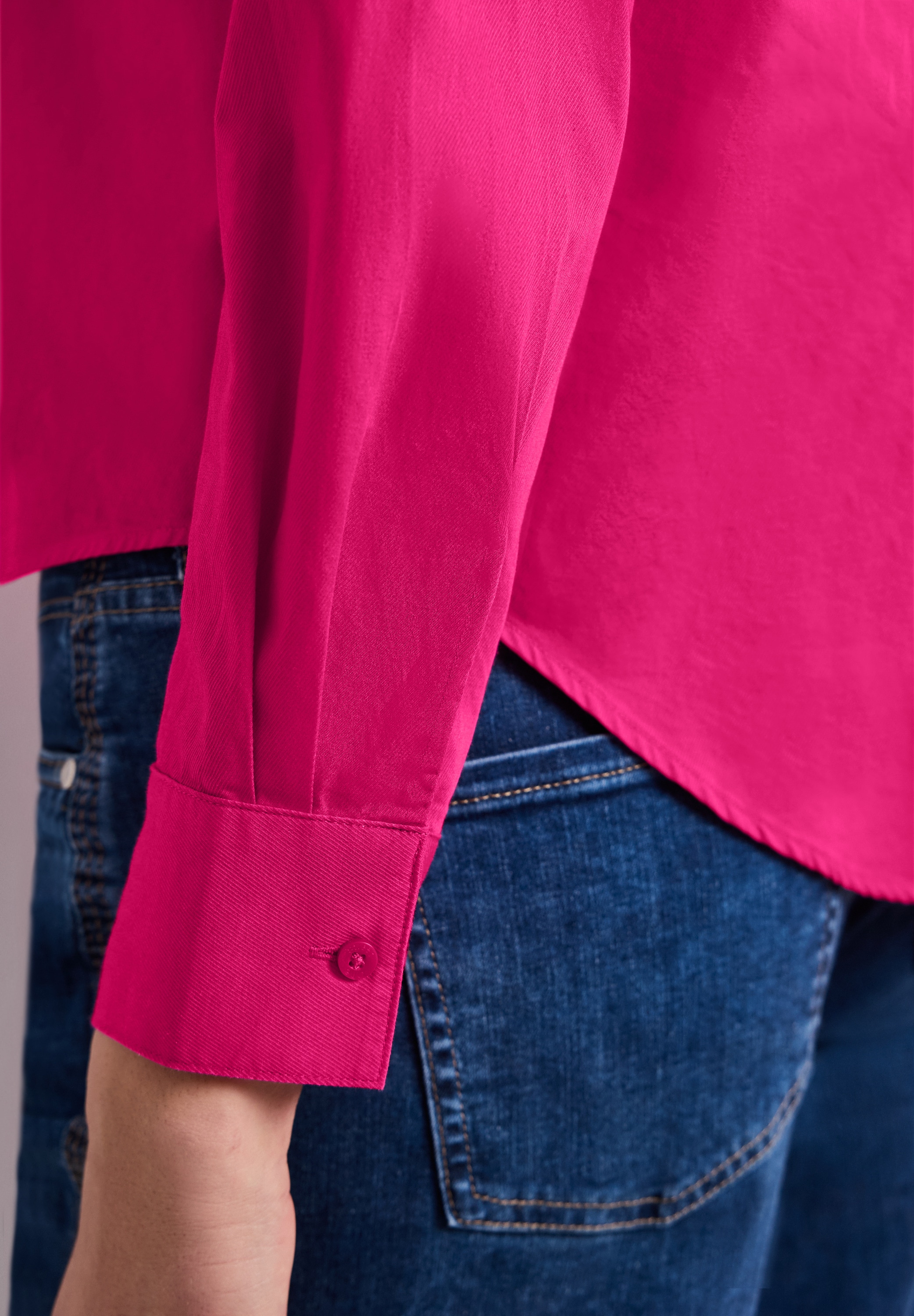 STREET ONE Langarmbluse mit Hemdkragen aus Twill