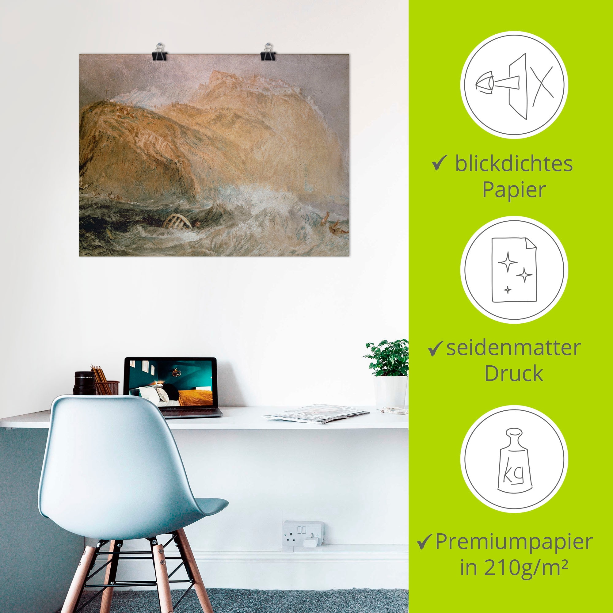 Artland Kunstdruck »Das Tintagel Castle, Cornwall.«, Gewässer, (1 St.), als Leinwandbild, Wandaufkleber oder Poster in versch. Größen