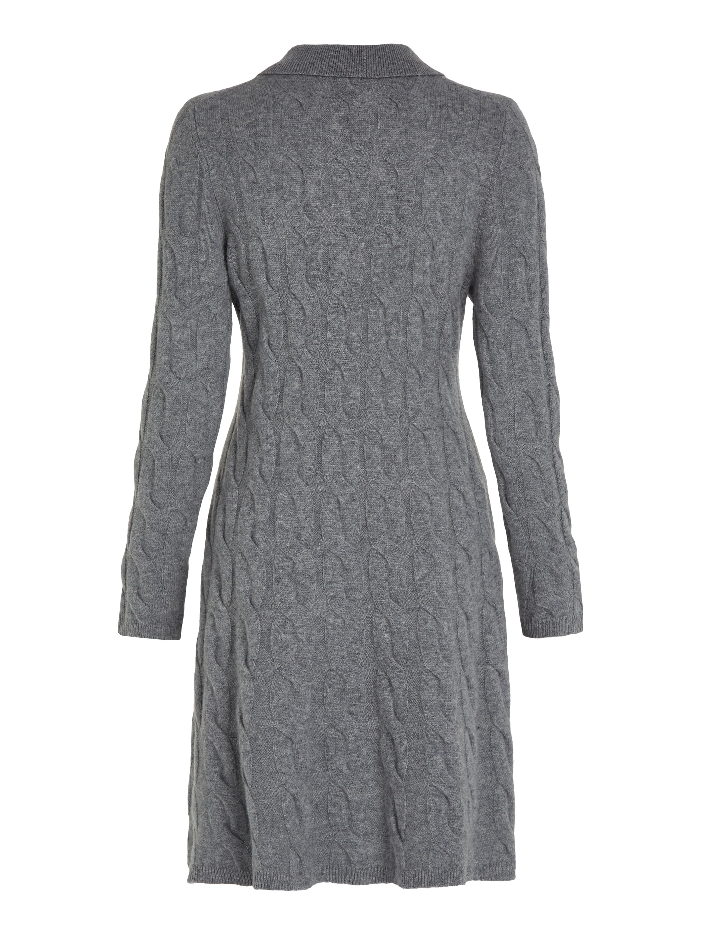 Tommy Hilfiger Strickkleid »SOFT WOOL CABLE POLO SWT DRESS«, mit Zopfmuster, Polokragen