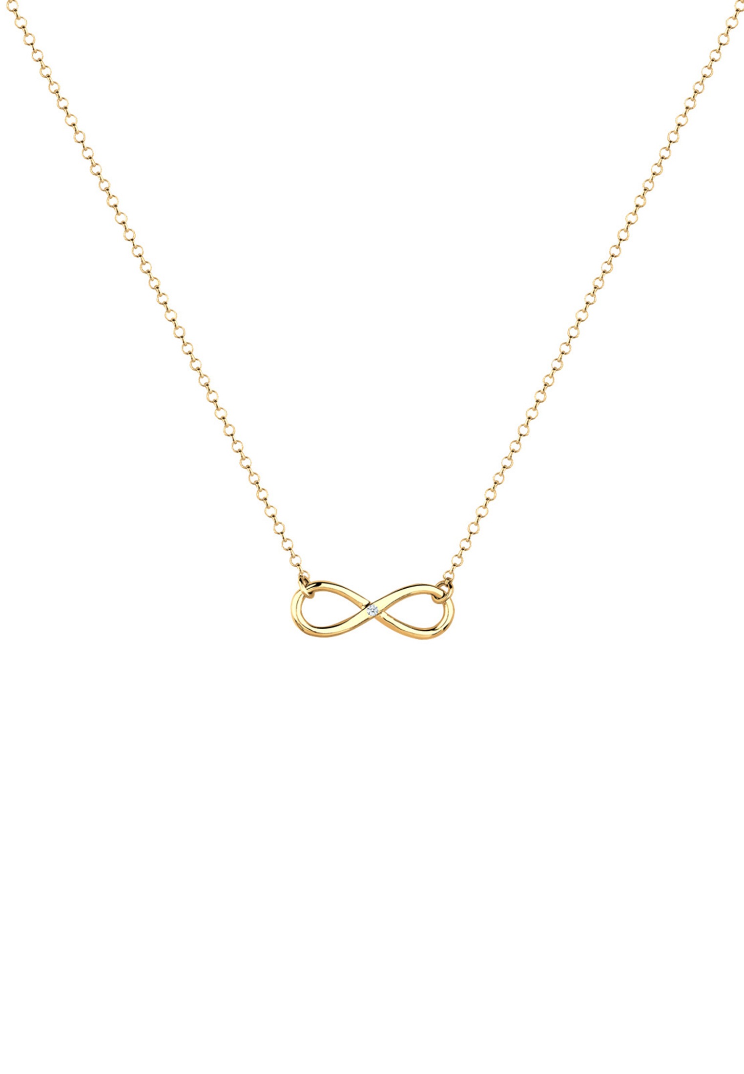 Elli DIAMONDS Silberkette »Halskette Infinity Pure Diamant (0.03 ct.) 925 Silber«