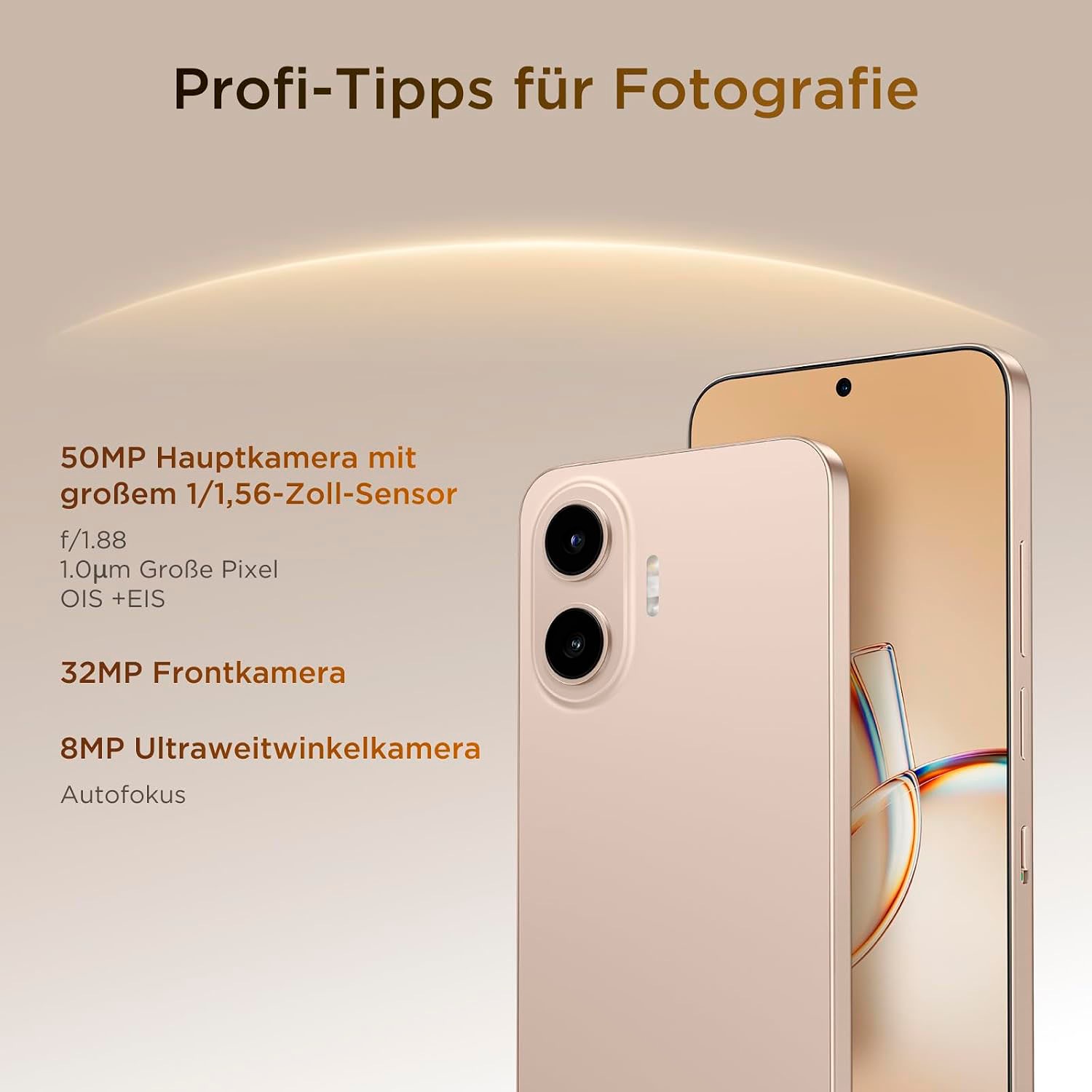 TCL Smartphone »P80 Pro 8+512GB« Sunlit Gold NXTPAPER-Technologie