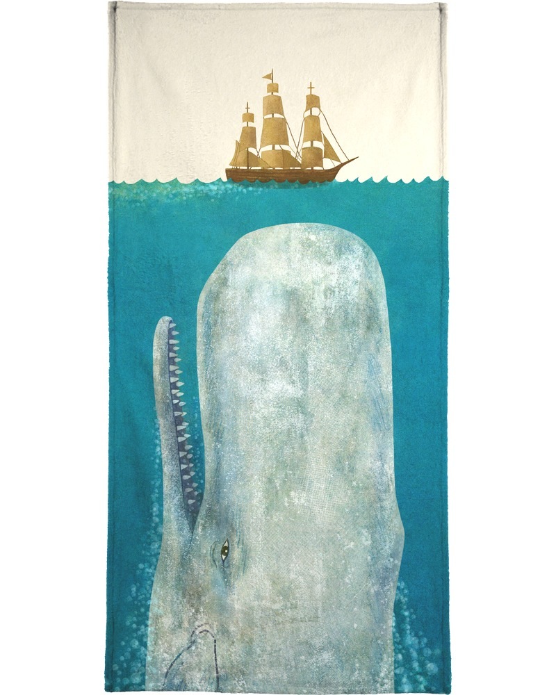 Juniqe Handtuch »The Whale«, (1 St.), Weiche Frottee-Veloursqualität