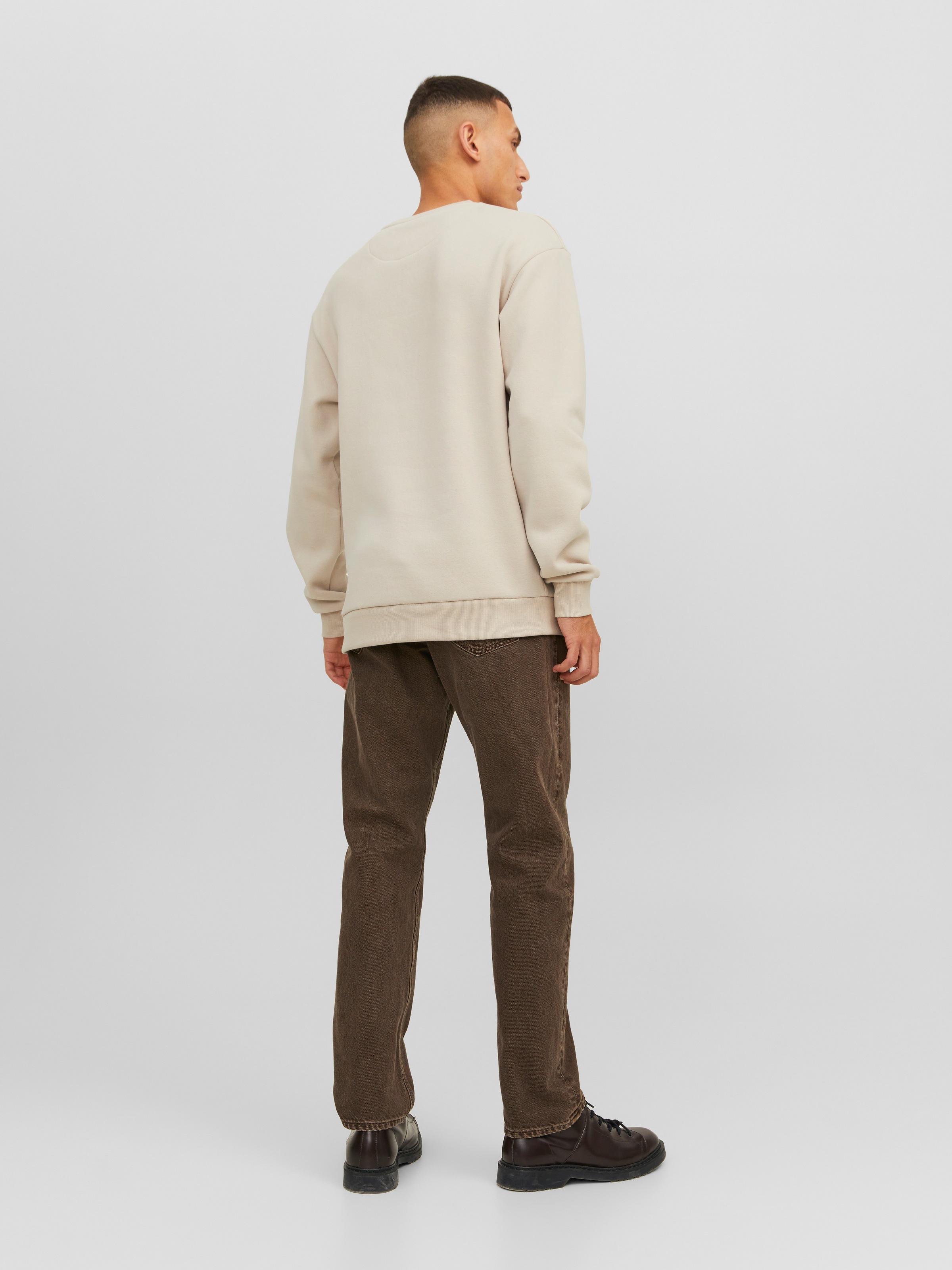Jack & Jones Sweatshirt »JJEBRADLEY  mit Rippbündchen für Alltag und Freizeit«, Materialmix, relaxed fit
