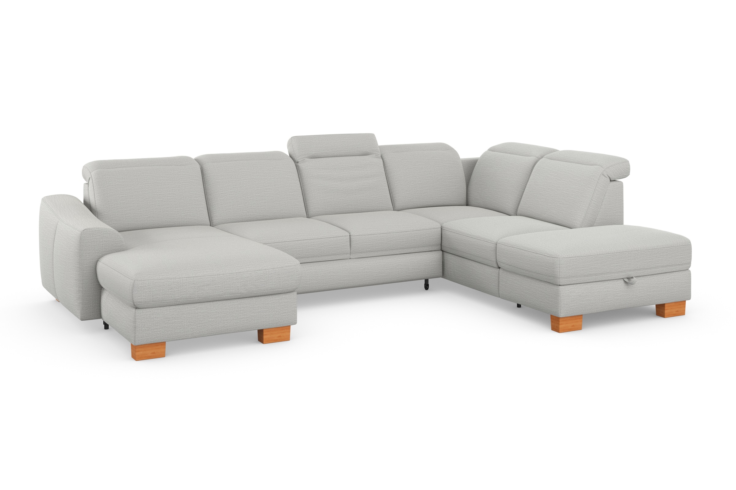 sit&more Wohnlandschaft »Dundee U-Form«, mit Federkern und Massivholzfüßen, wahlweise mit Kopfteilverstellung