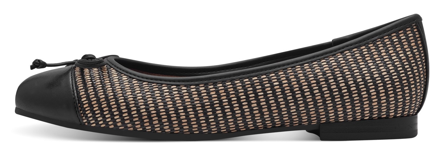 MARCO TOZZI Ballerina, Blockabsatz, Schlupfschuh, Businessschuh mit Flechtmuster