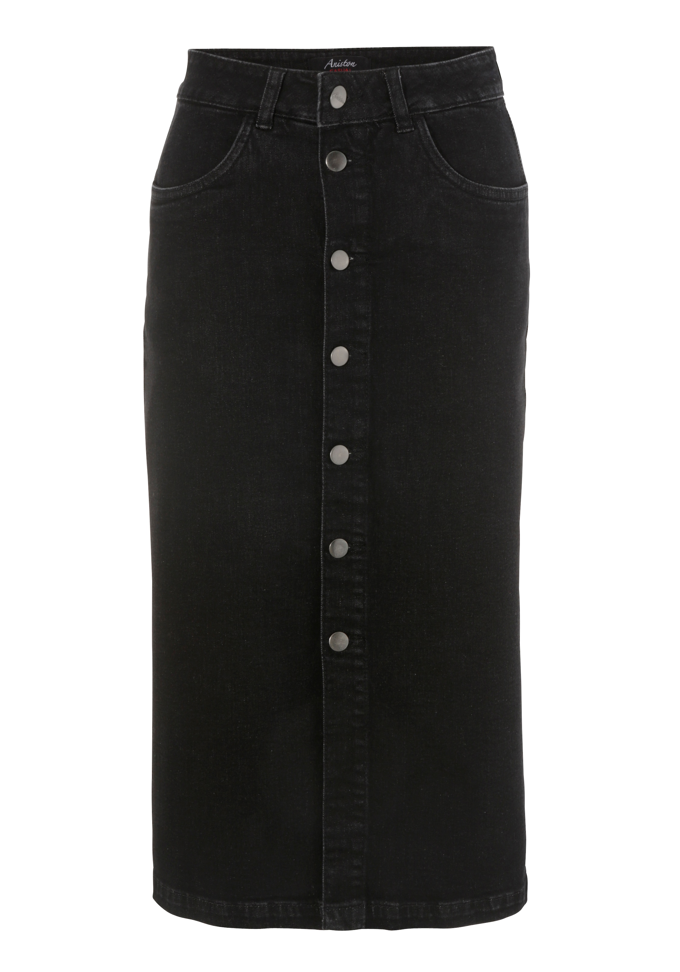 Aniston CASUAL Jeansrock, mit Knopfverschluss