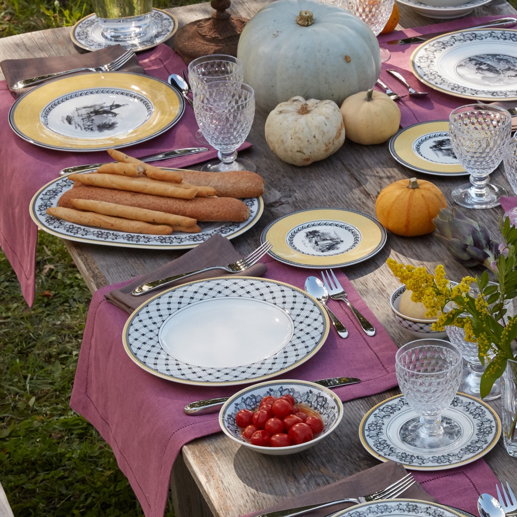 Villeroy & Boch Brotteller »Brotteller Audun Ferme ø 16 cm weiß-grau-gelb«