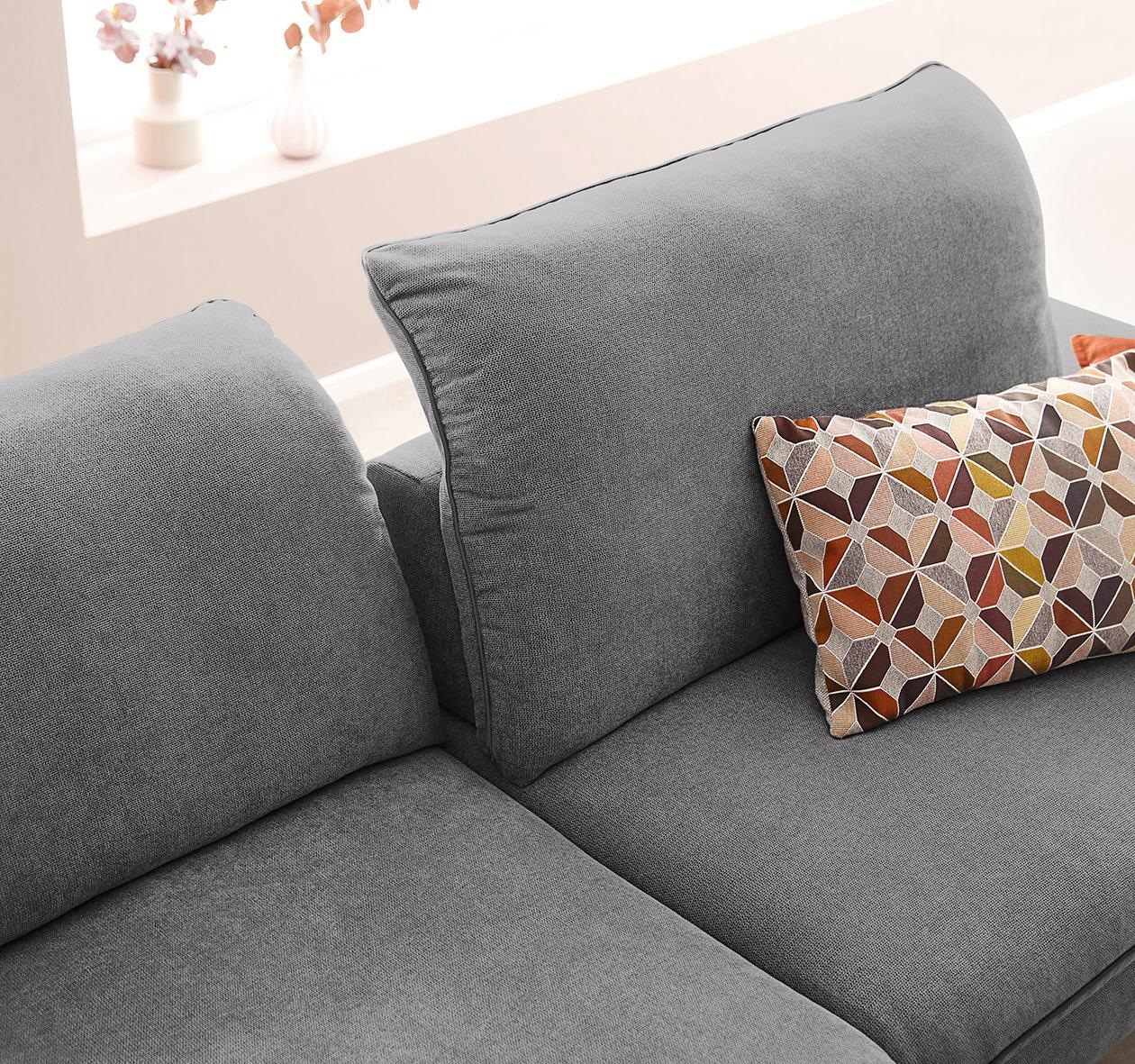 W.SCHILLIG Ecksofa »enjoy&MORE, Designsofa, elegant und bequem, L-Form«, mit Sitztiefenverstellung, Füße Chrom glänzend, Breite 294 cm