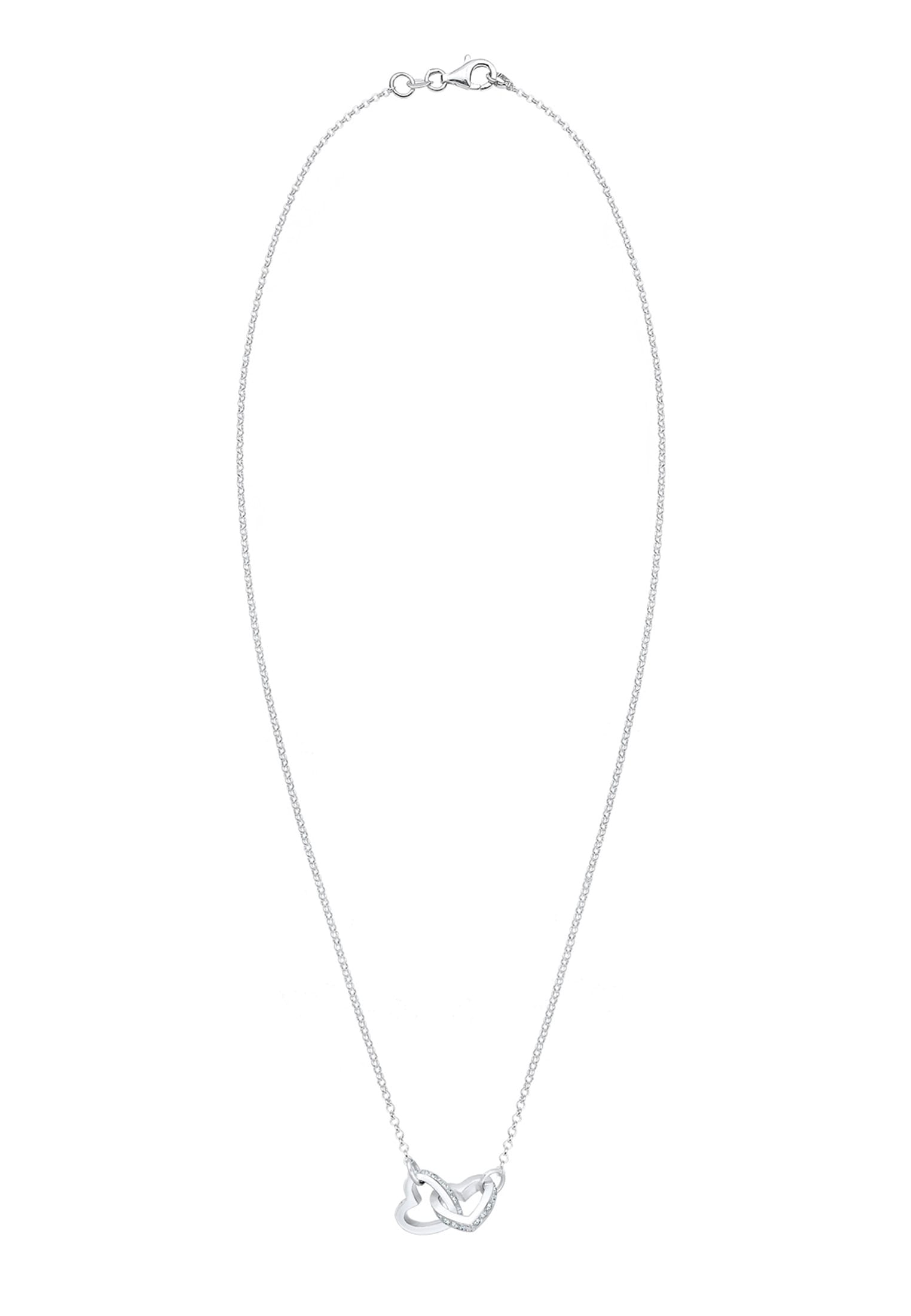 Elli Silberkette »Halskette Herz Weiß 925 Sterling Silber, mit Kristallen von Swarovski®«