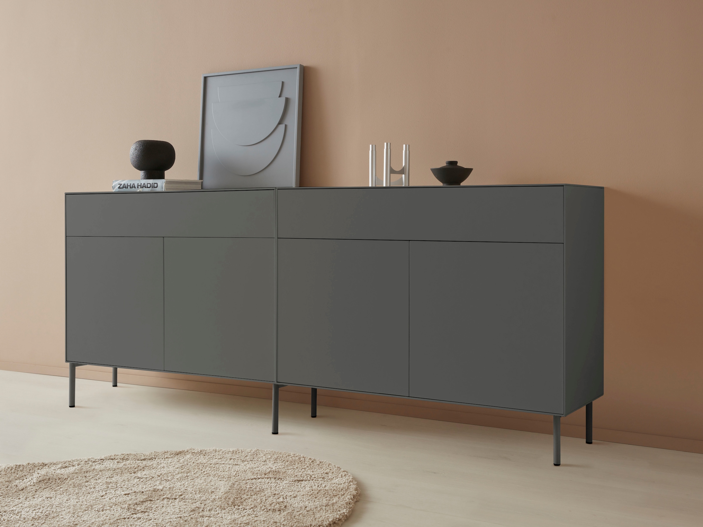 LeGer Home by Lena Gercke Sideboard »Essentials«, Breite: 112cm, MDF lackiert, Push-to-open-Funktion