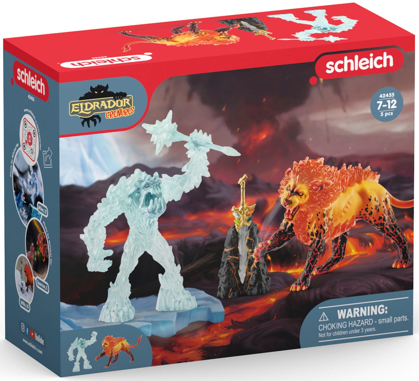 Schleich® Spielfigur »ELDRADOR, Kampf Frostmonster vs. Feuerlöwe (42455