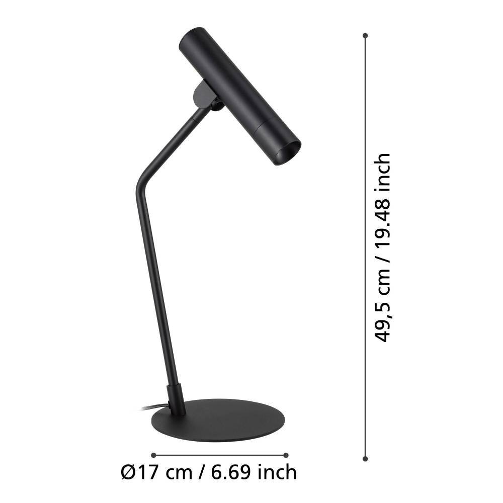 EGLO Tischleuchte »ALMUDAINA Tischlampe, Stahl, IP20, Schreibtischlampe, Bürolampe, Lampe« LED-Modul 1 Stk. Warmweiß Tischleuchte, H 49,5 cm, schwarz, 1X5W inkl.