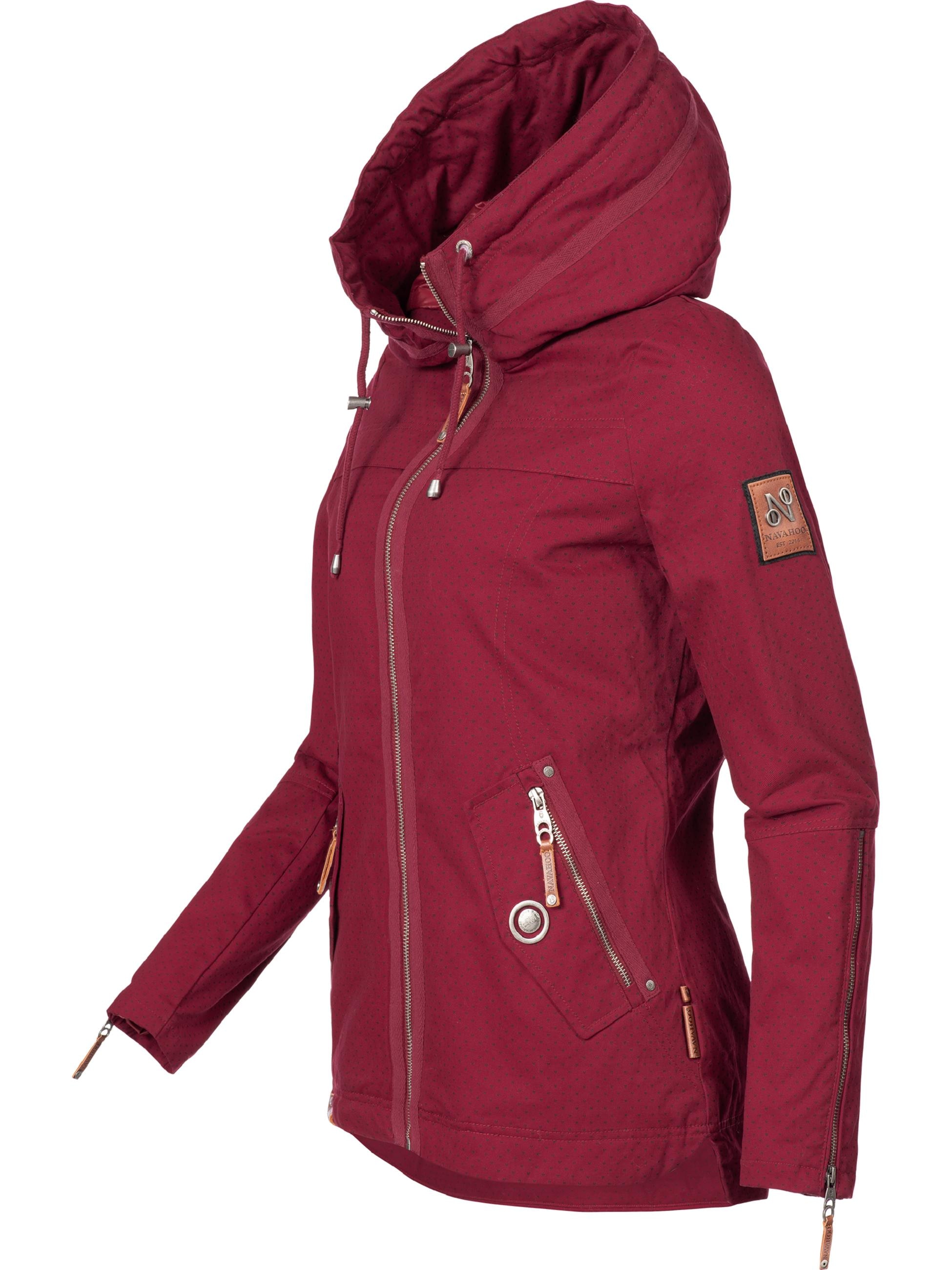 Navahoo Outdoorjacke »Übergangsjacke Wekoo«, mit Kapuze, moderner Damen Übergangsparka aus Baumwolle mit Kapuze