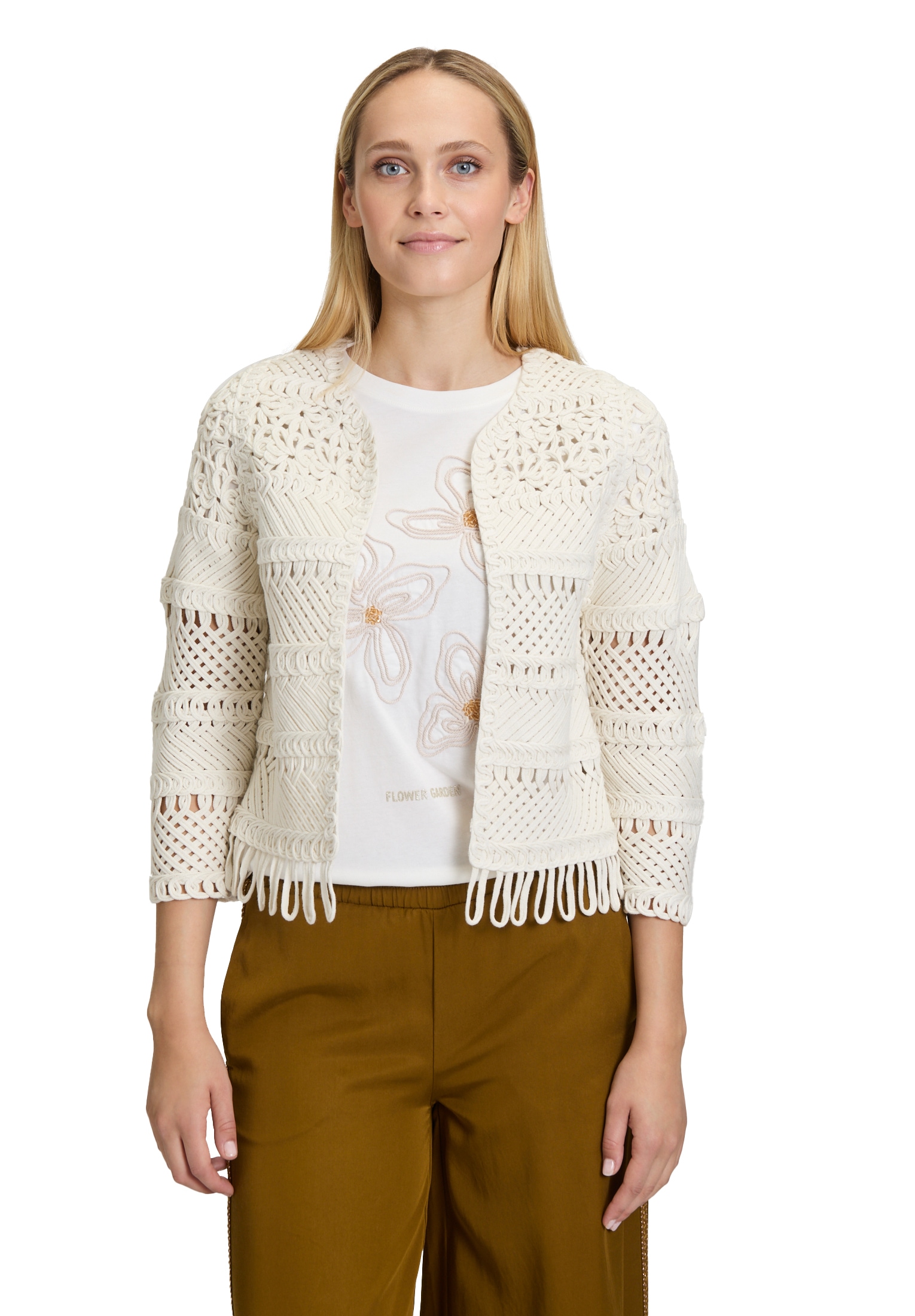 Cartoon Sweatblazer »Casual-Strickjacke mit Rundhalsausschnitt«