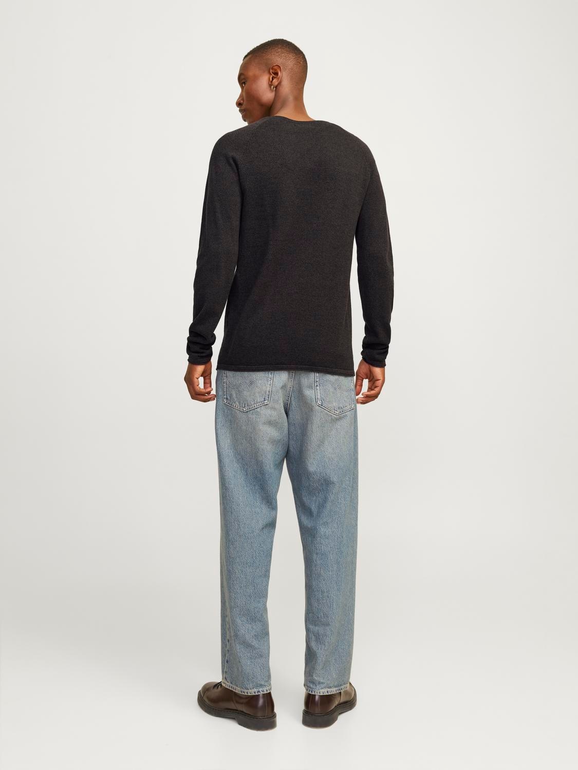Jack & Jones Rundhalspullover »JJEHILL KNIT CREW NECK NOOS«, aus Strukturstrick