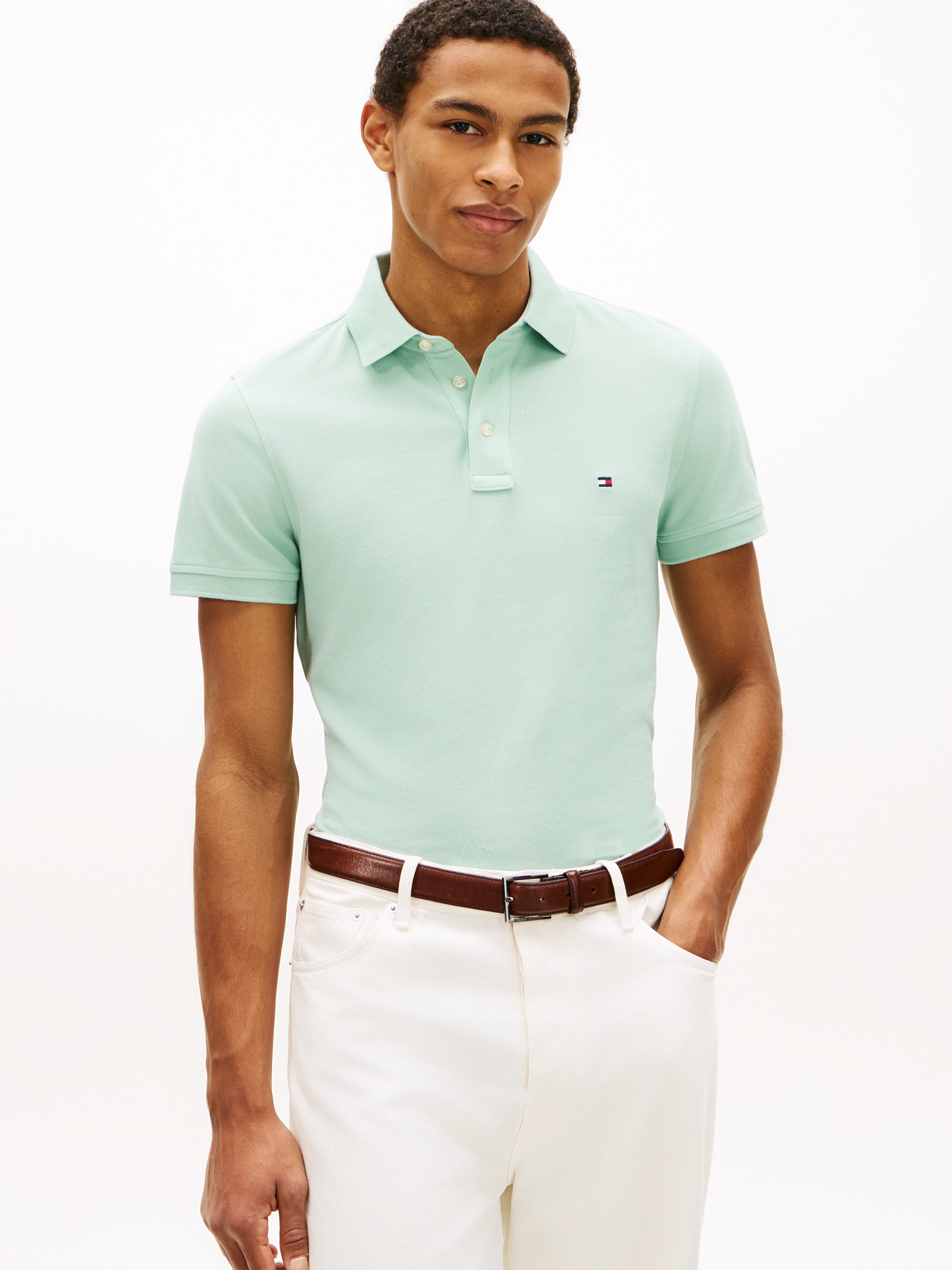 Tommy Hilfiger Poloshirt »1985 SLIM POLO« Markenstickerei, aus Baumwoll-Piqué