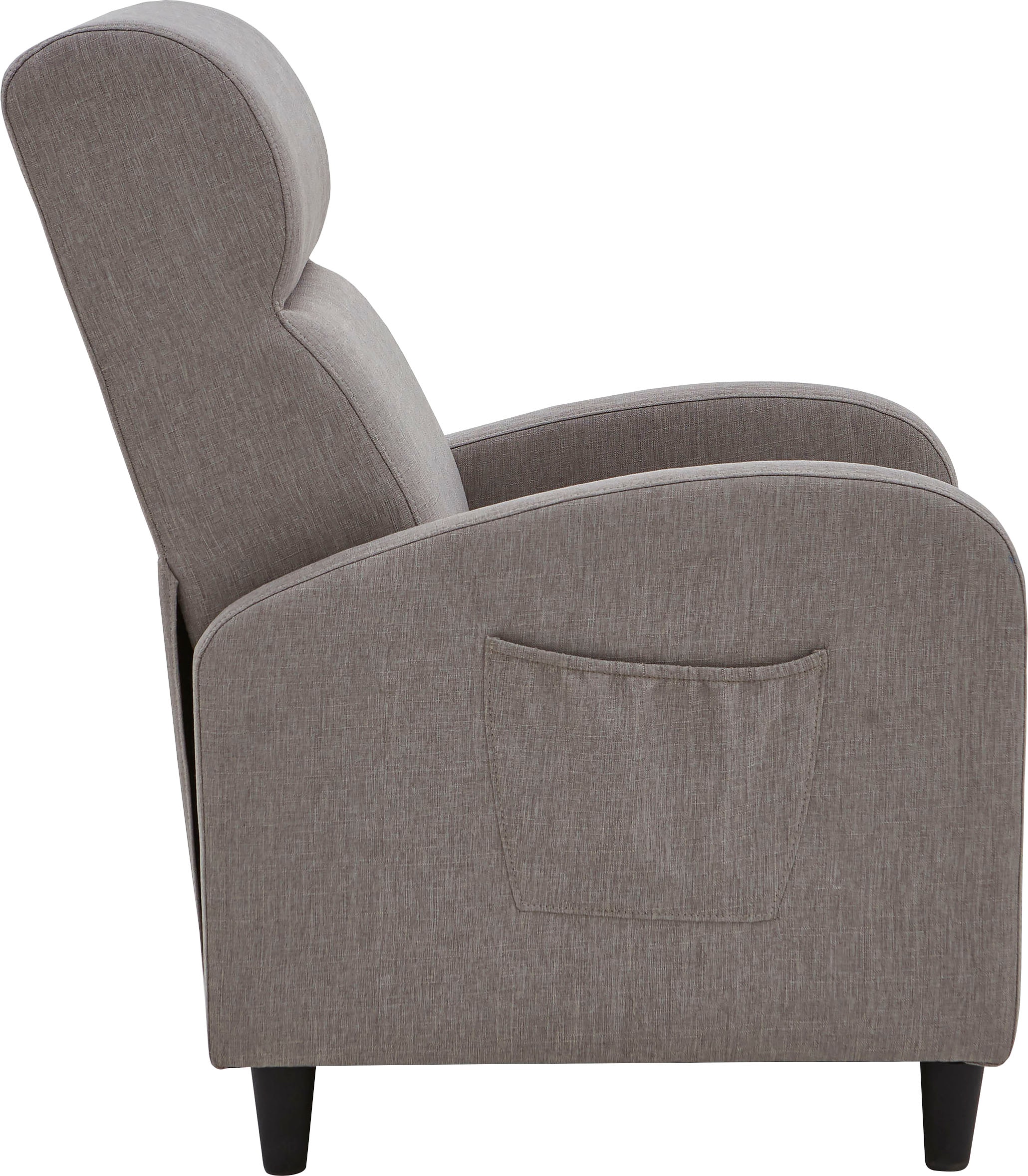 ATLANTIC home collection Relaxsessel »Tom«, mit Relaxfunktion, inklusive seitlicher Tasche, TV-Sessel mit Funktion