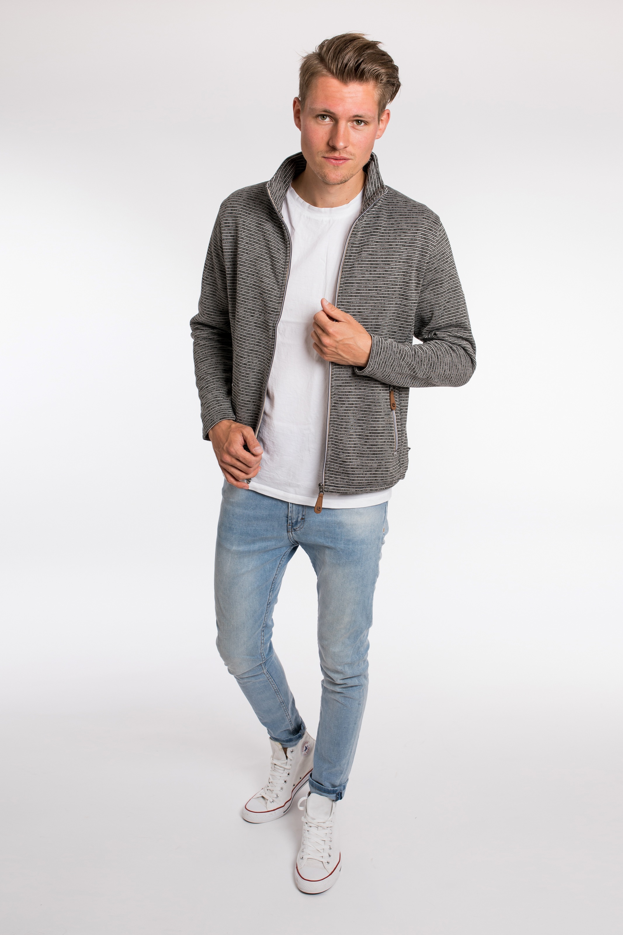 DEPROC Active Strickfleecejacke »LACEWOOD MEN«, Kontrastreissverschluss