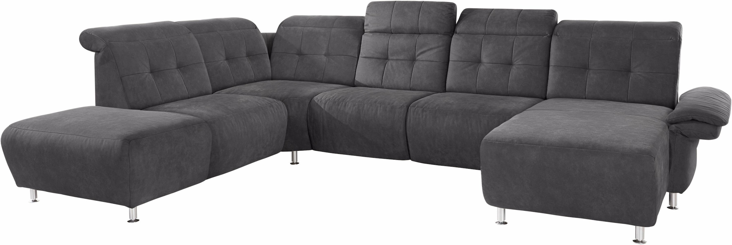 Places of Style Wohnlandschaft »Manhattan U-Form«, 2 Sitze mit elektrischer Relaxfunktion, verstellbare Armlehnen