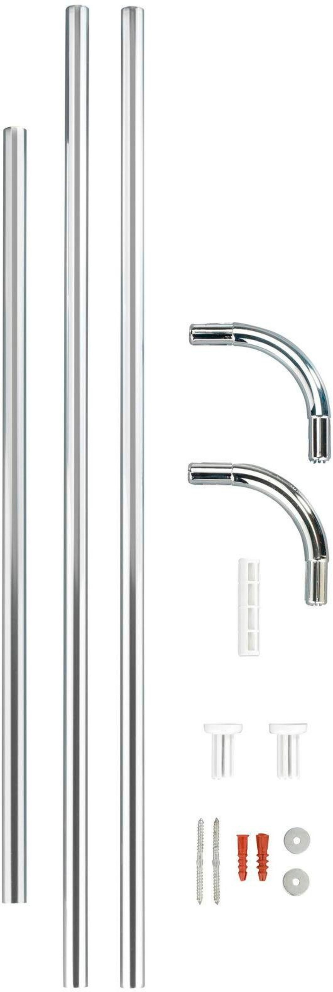 Wenko Winkelstange »Universal« Ø 20 mm Fixmaß in silberfarben, Größe Ø 20 mm