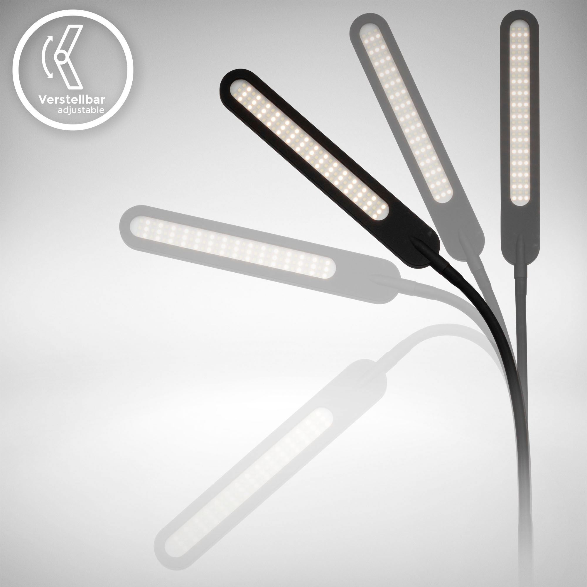 B.K.Licht LED Stehlampe und  biegsame Tischleuchte im Set