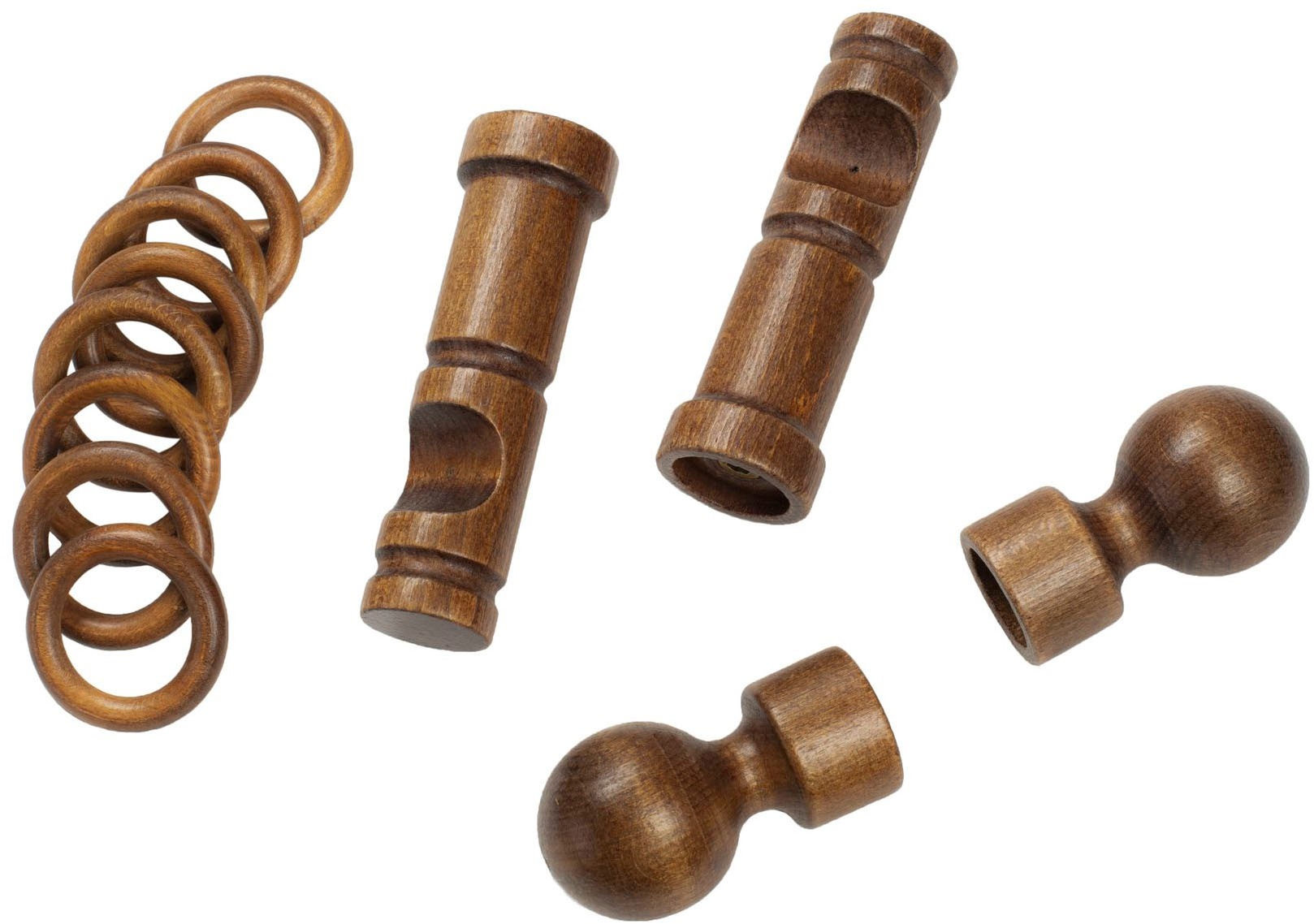 SN DECO GROUP Gardinenstange »Giro«, 1 läufig-läufig, Fixmaß, 28 mm, Holz, verschiedenen Längen und Farben, Komplettset
