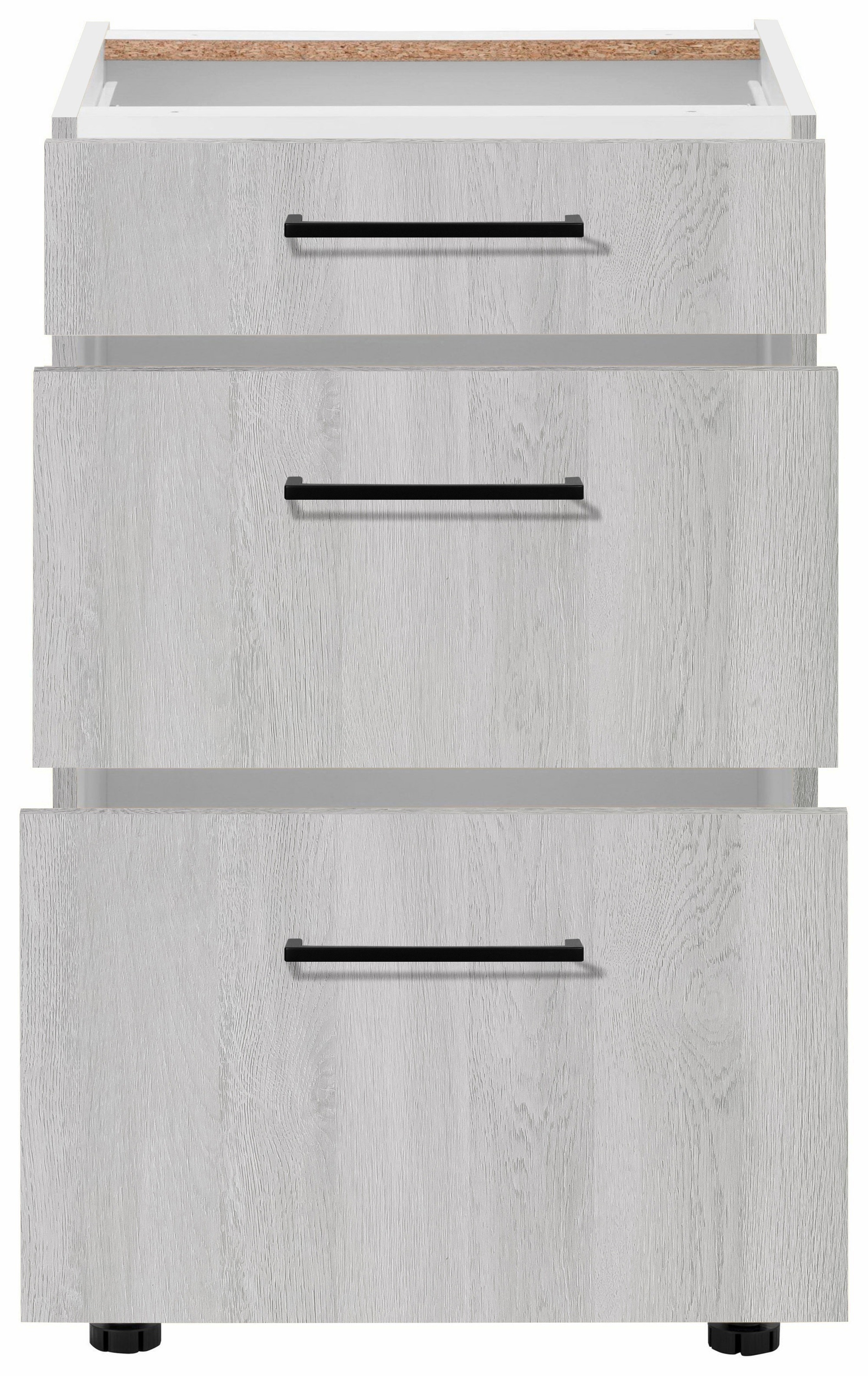 wiho Küchen Unterschrank »Nisos«, 50 cm breit, Soft-Close in Schubladen, verstellbare Füße, ohne Platte