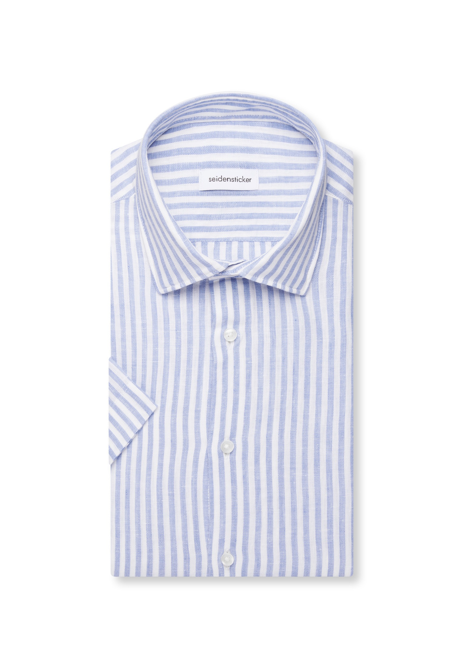 seidensticker Leinenhemd »Schwarze Rose« Shaped 1/2 Kentkragen Gestreift