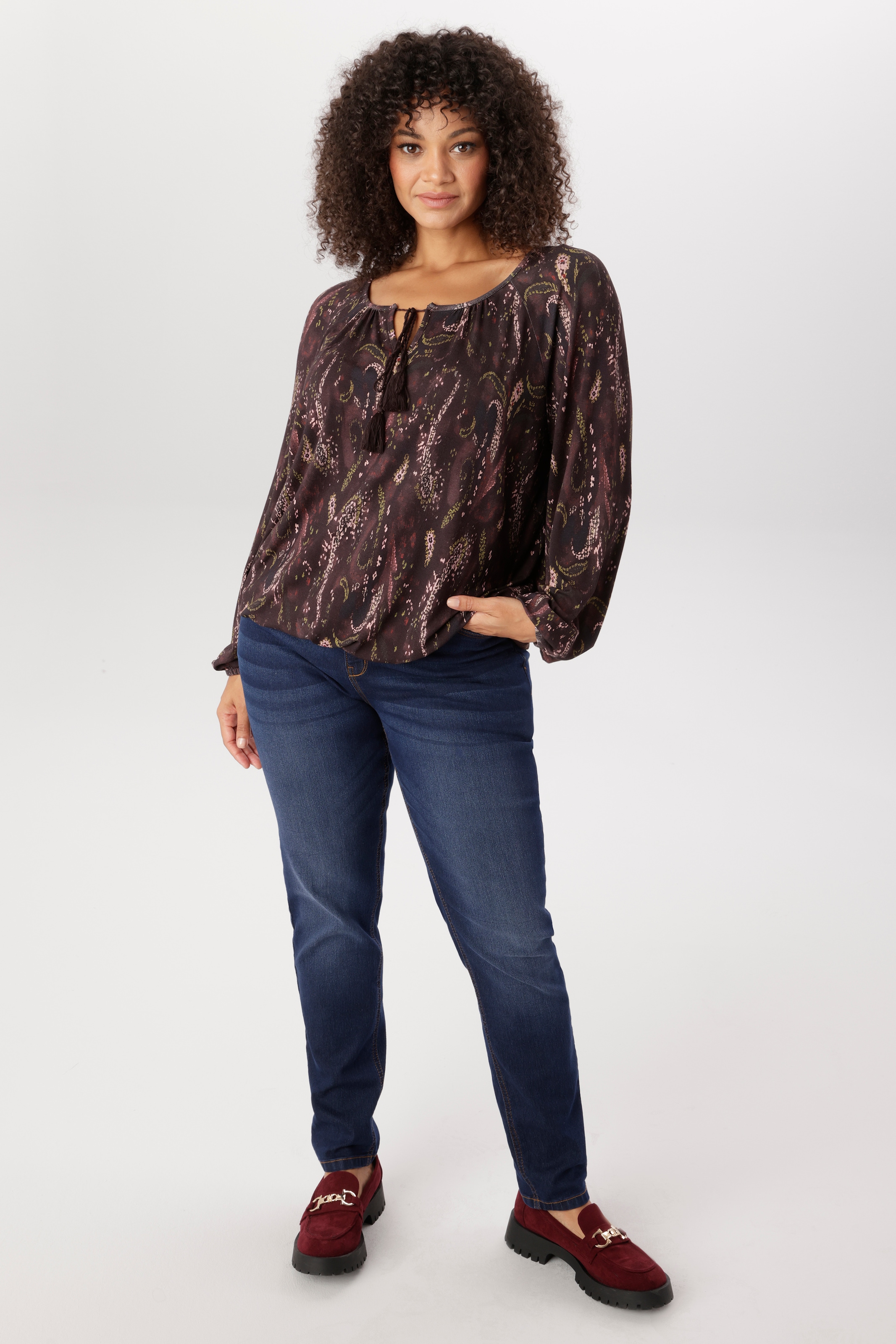 Aniston PLUS Langarmshirt in modischem Paisleydruck - NEUE KOLLEKTION