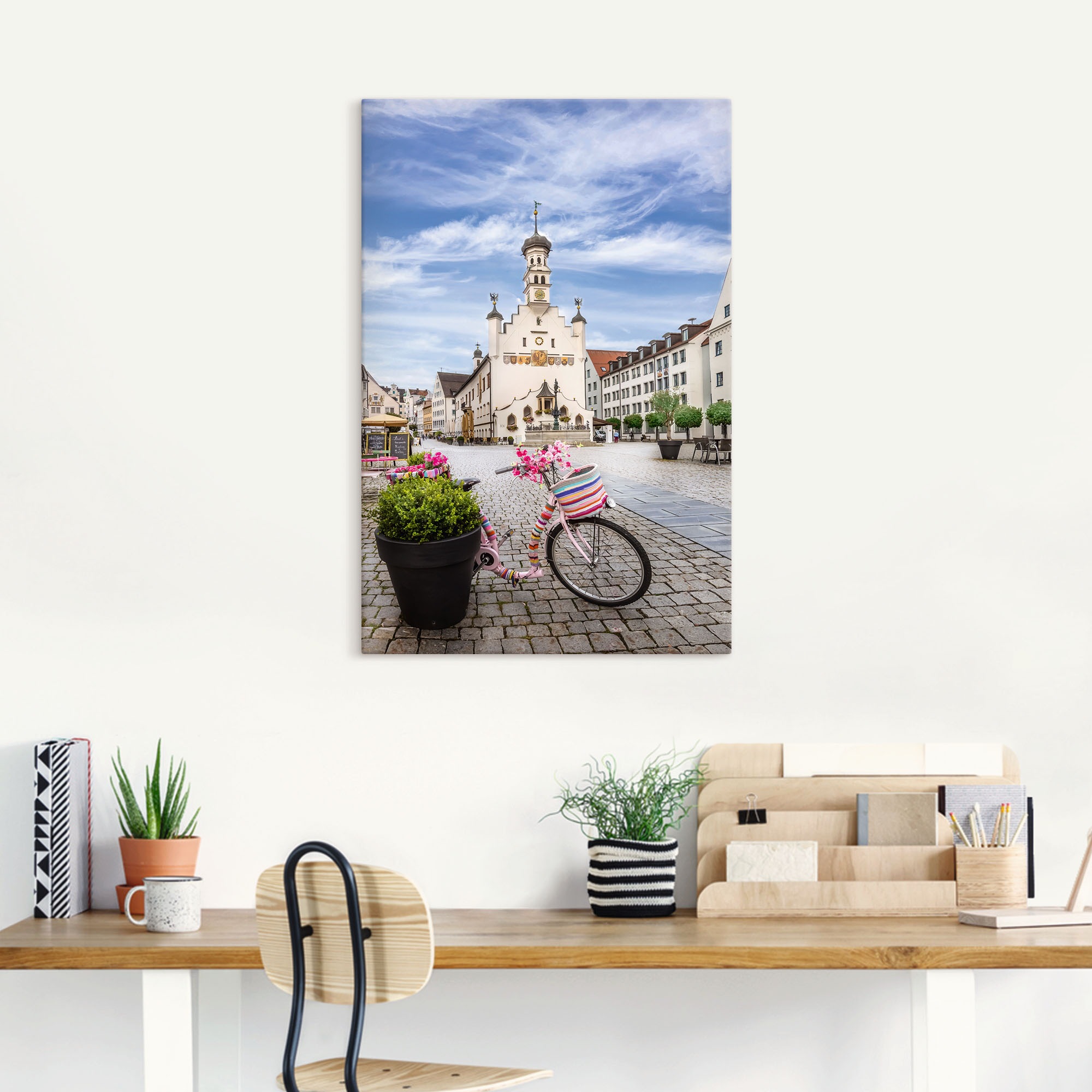 Artland Wandbild »KEMPTEN Rathaus und Rathausplatz«, Deutschland, (1 St.), als Alubild, Leinwandbild, Wandaufkleber oder Poster in versch. Größen