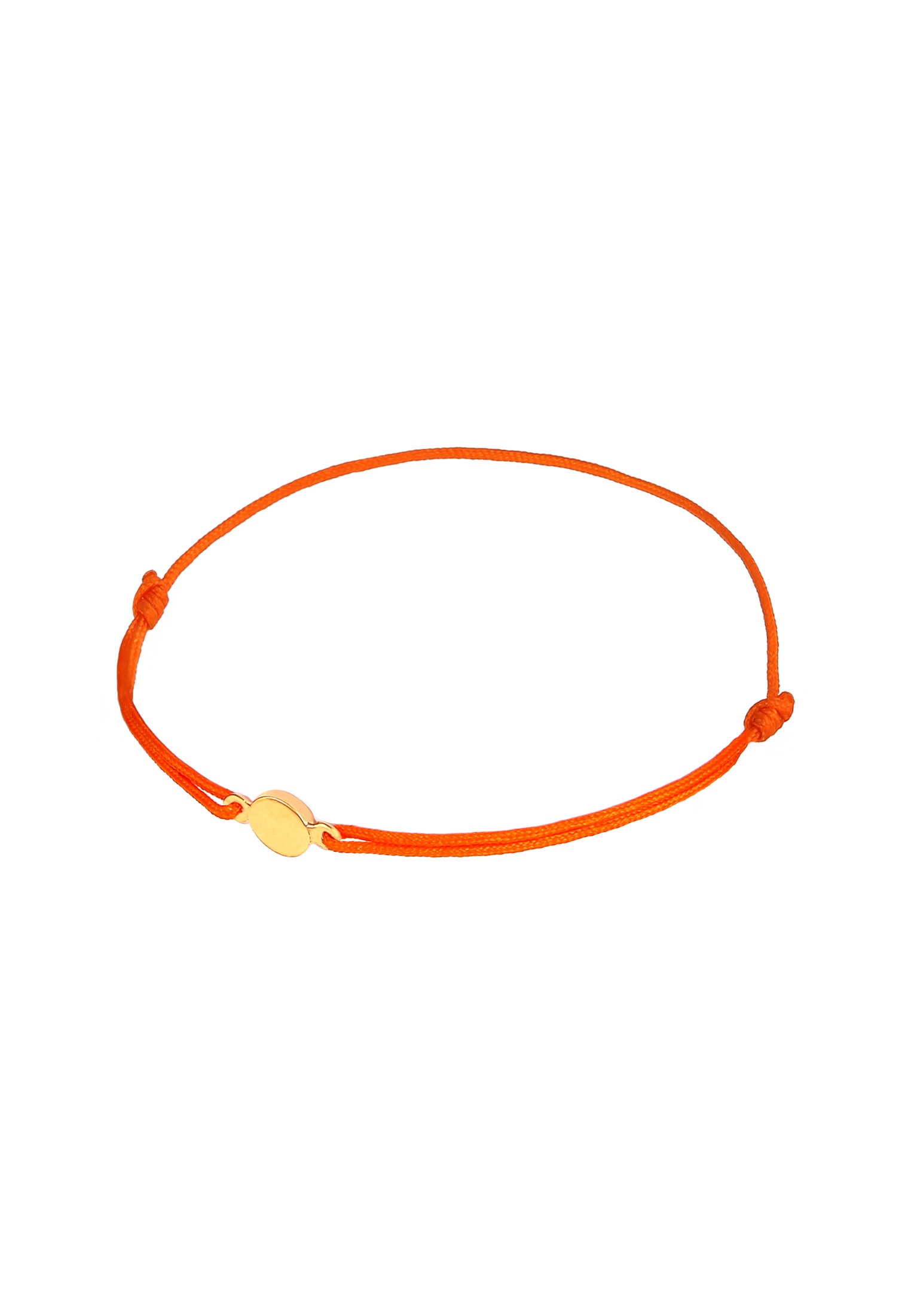 Elli Armkette »Armband Nylonband Plättchen Anhänger 925 Sterling Silber vergoldet«