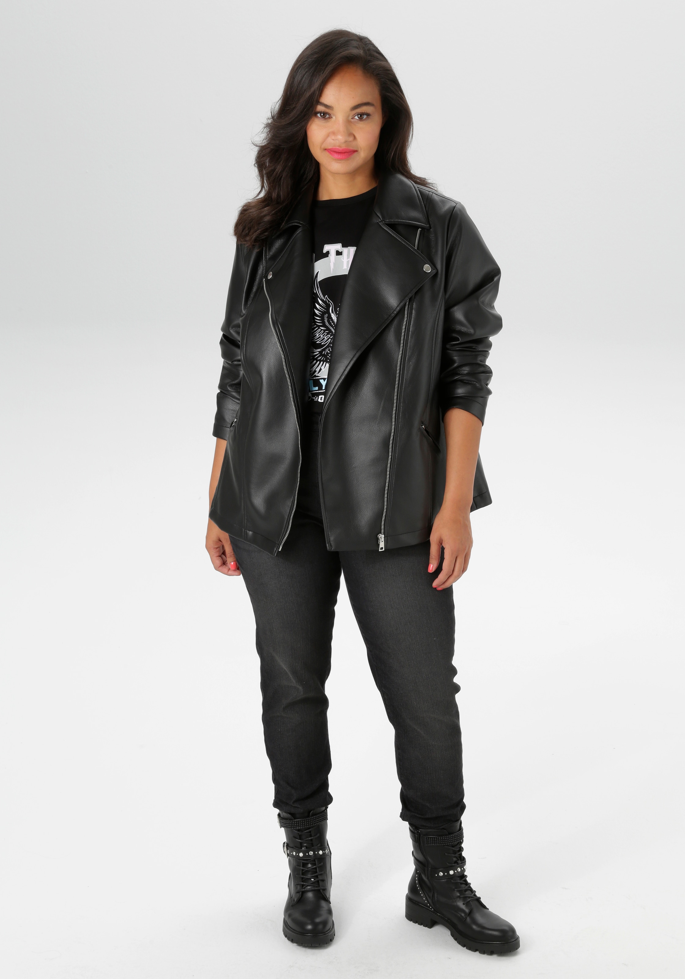 Aniston PLUS Bikerjacke, im Biker-Look - NEUE KOLLEKTION